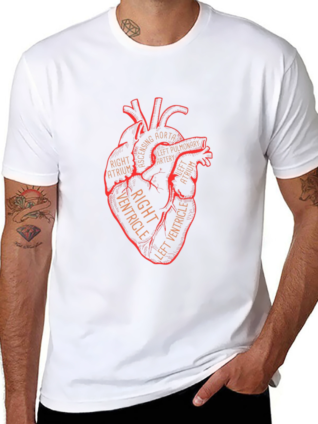 Anatomical Heart Graphic T-Shirt - Black