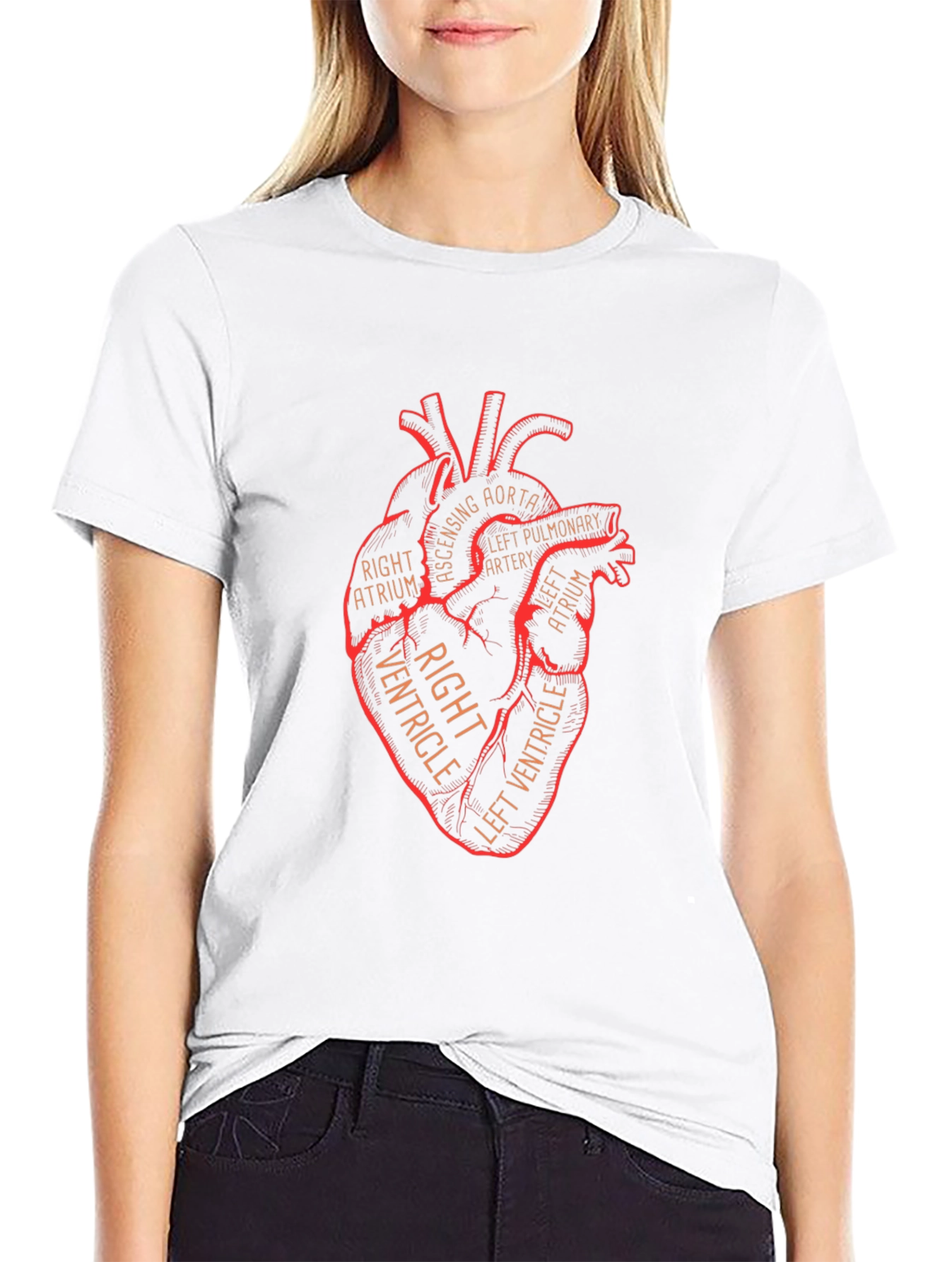 Anatomical Heart Graphic T-Shirt - Black
