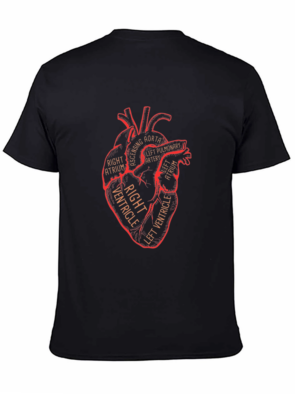 Anatomical Heart Graphic T-Shirt - Black