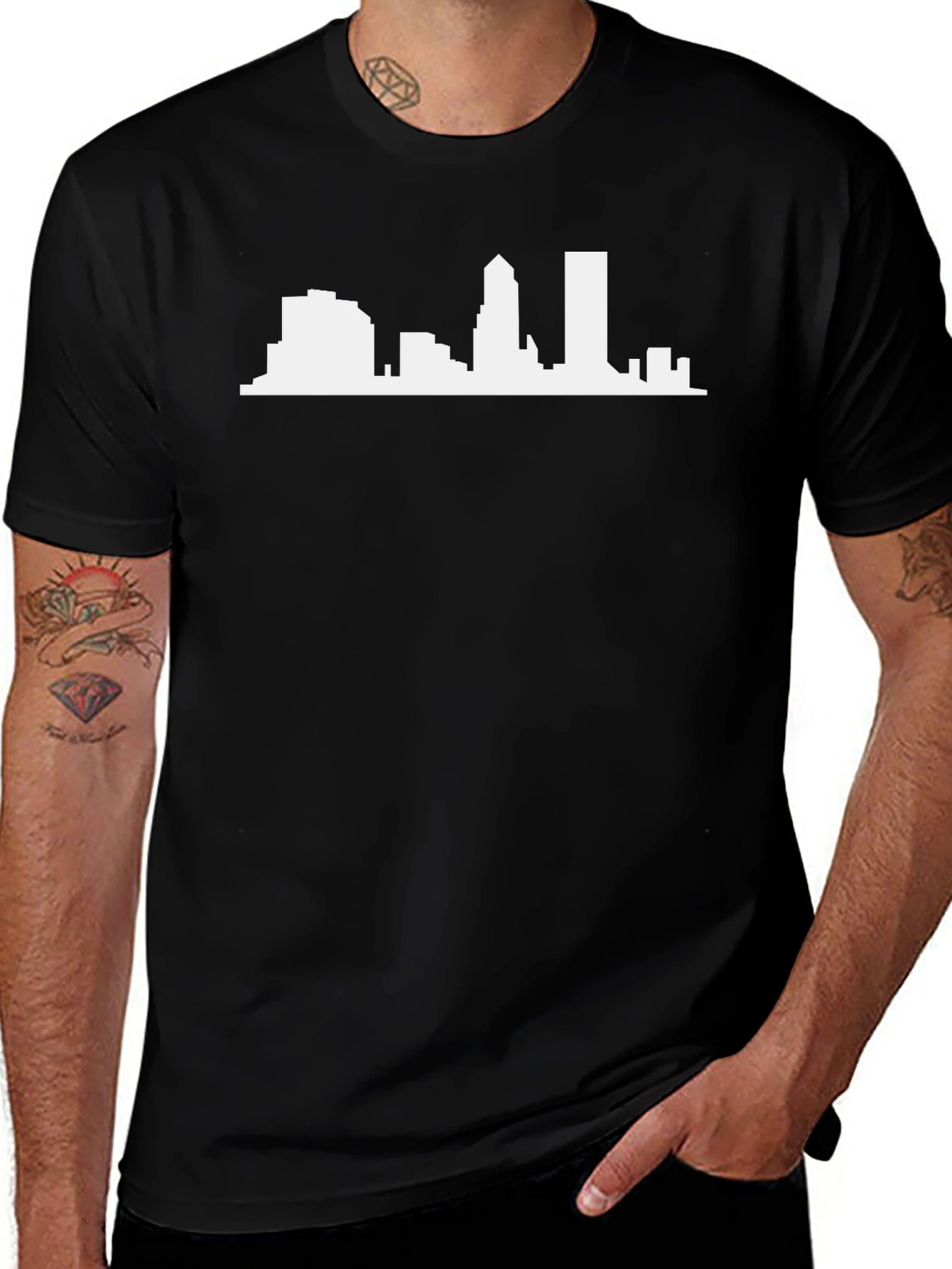 City Skyline Graphic Tee - Black