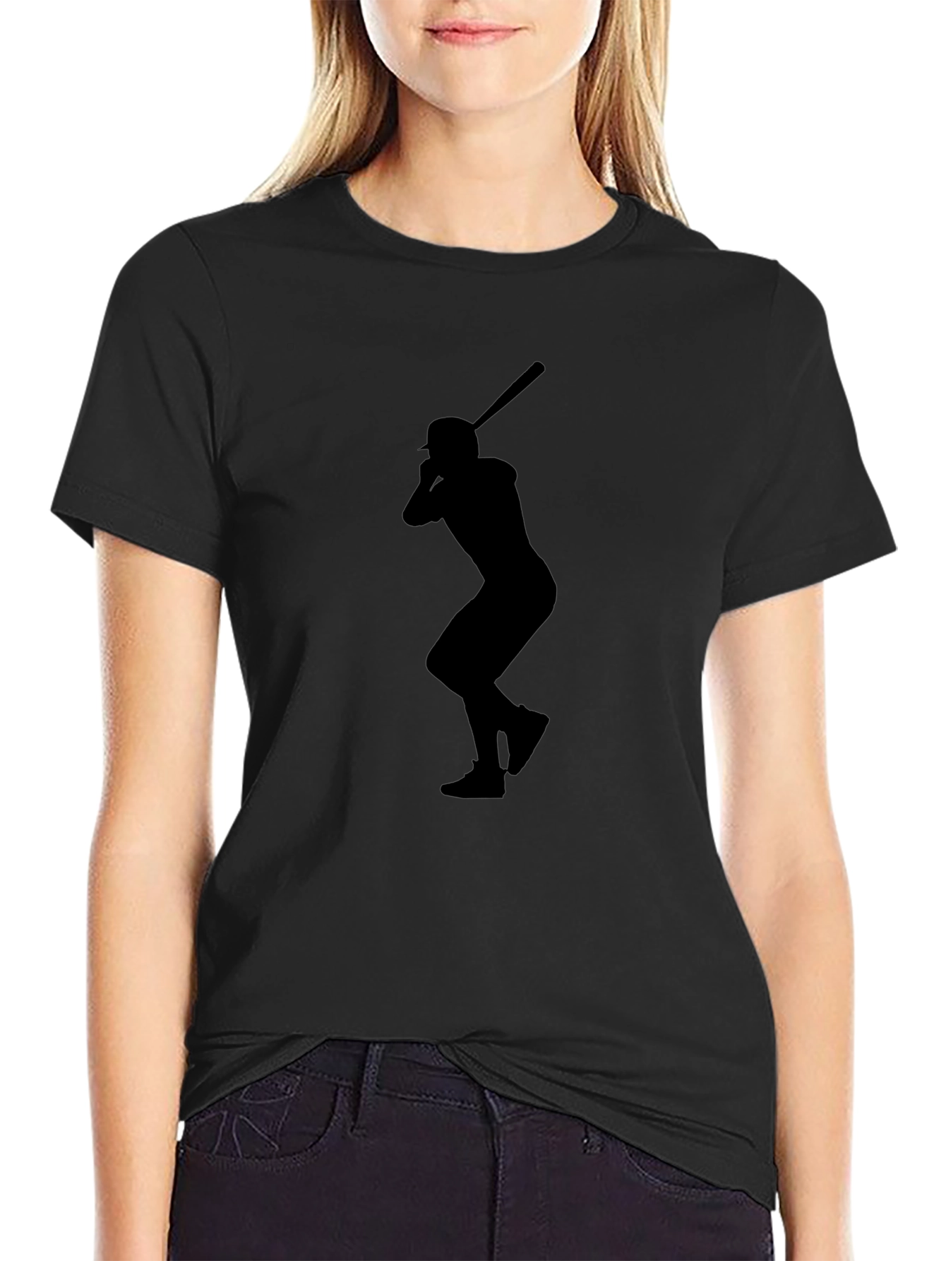 Baseball Player Silhouette Graphic Tee