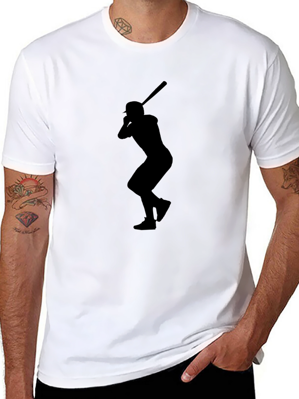 Baseball Player Silhouette Graphic Tee