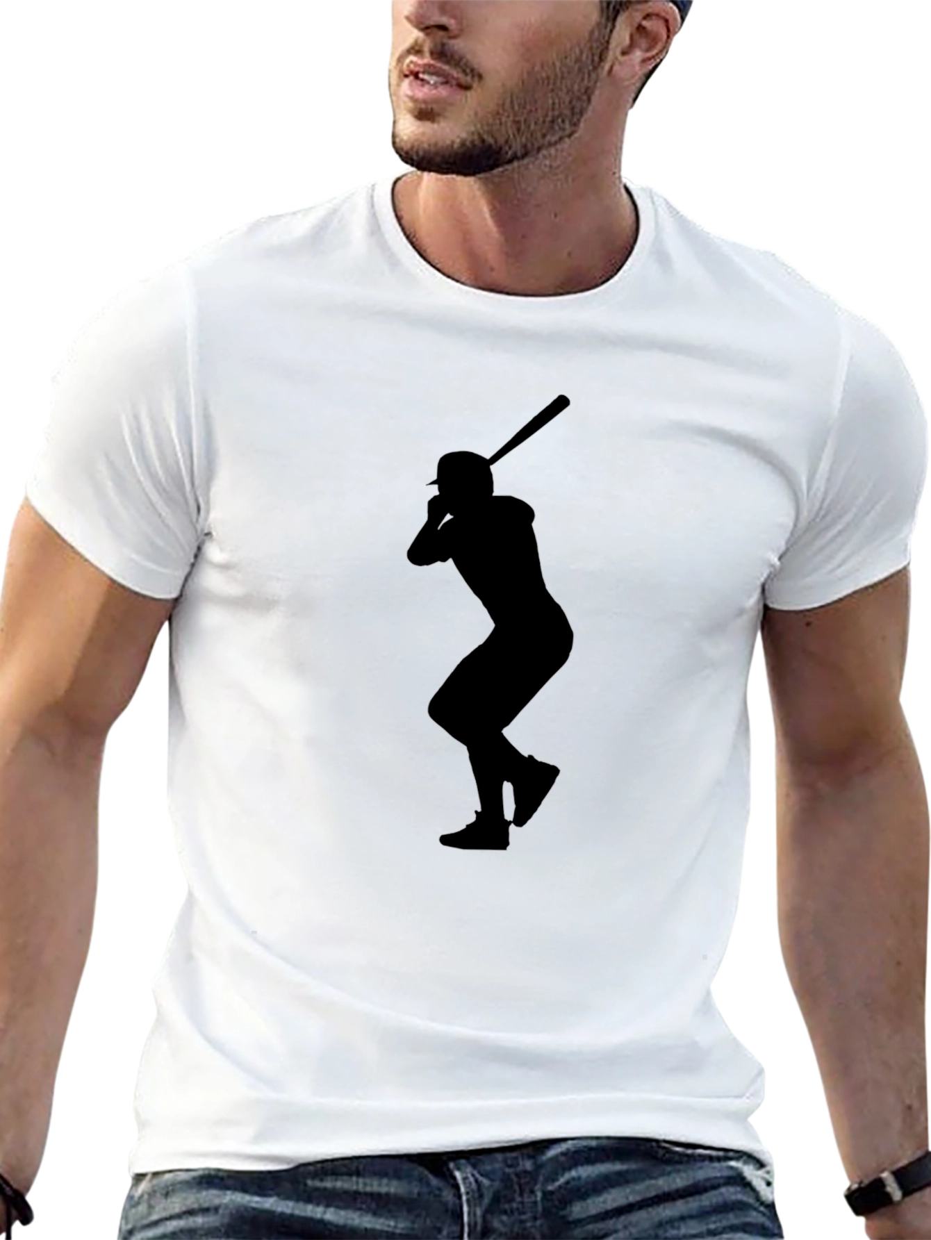 Baseball Player Silhouette Graphic Tee