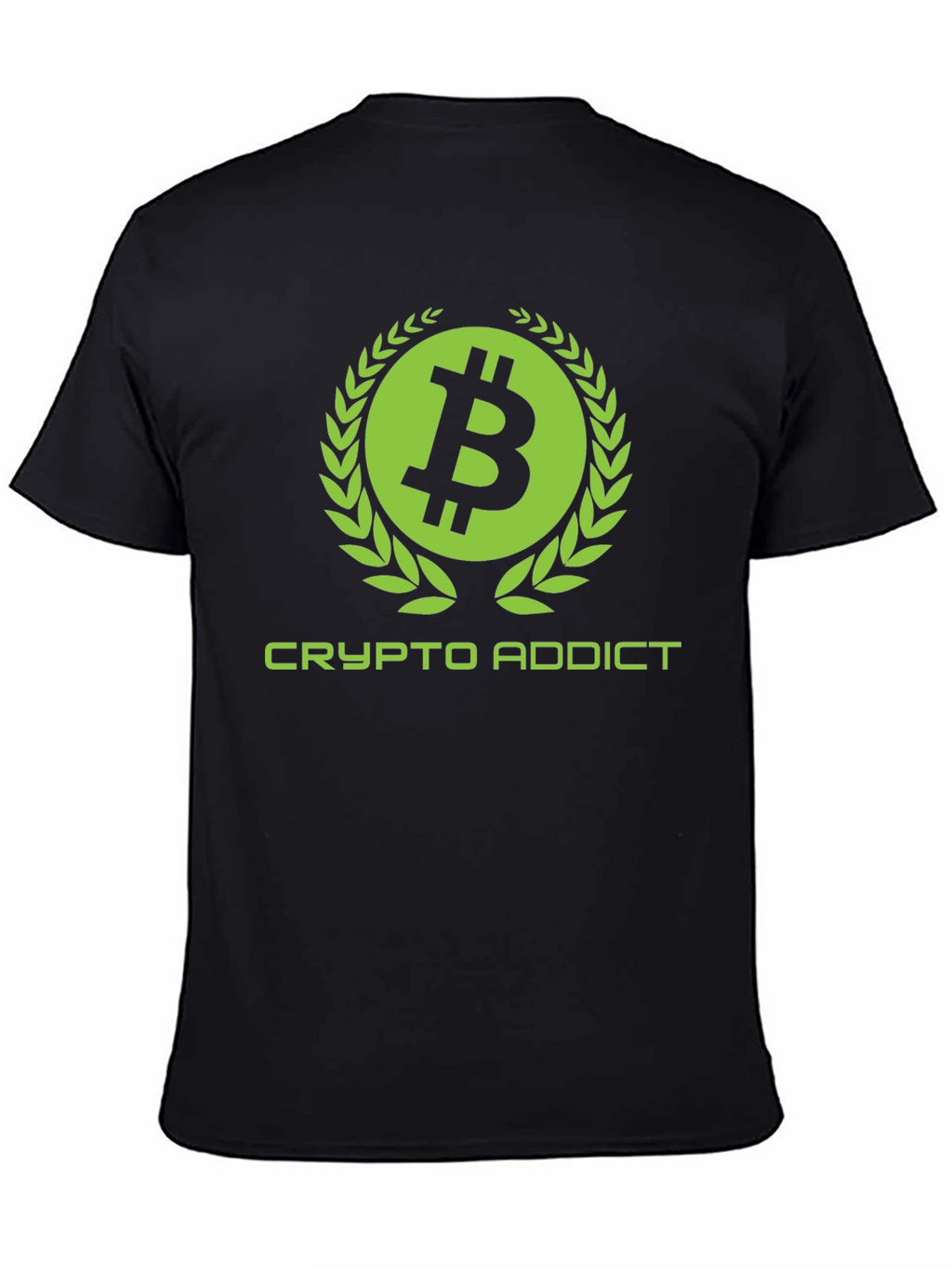 Crypto Addict Black T-Shirt with Bitcoin Design