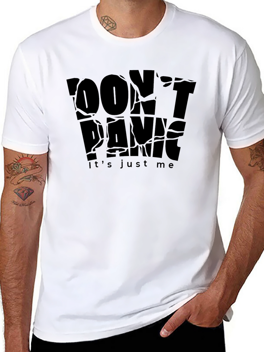 Dont Panic Graphic Black T-Shirt