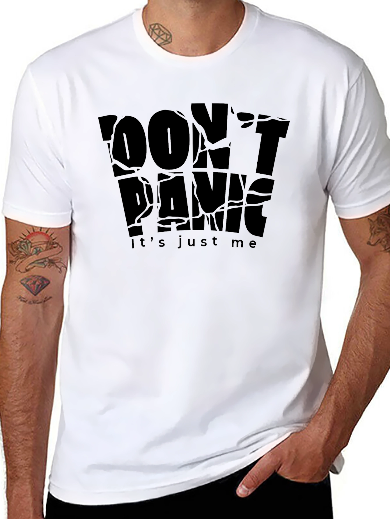 Dont Panic Graphic Black T-Shirt