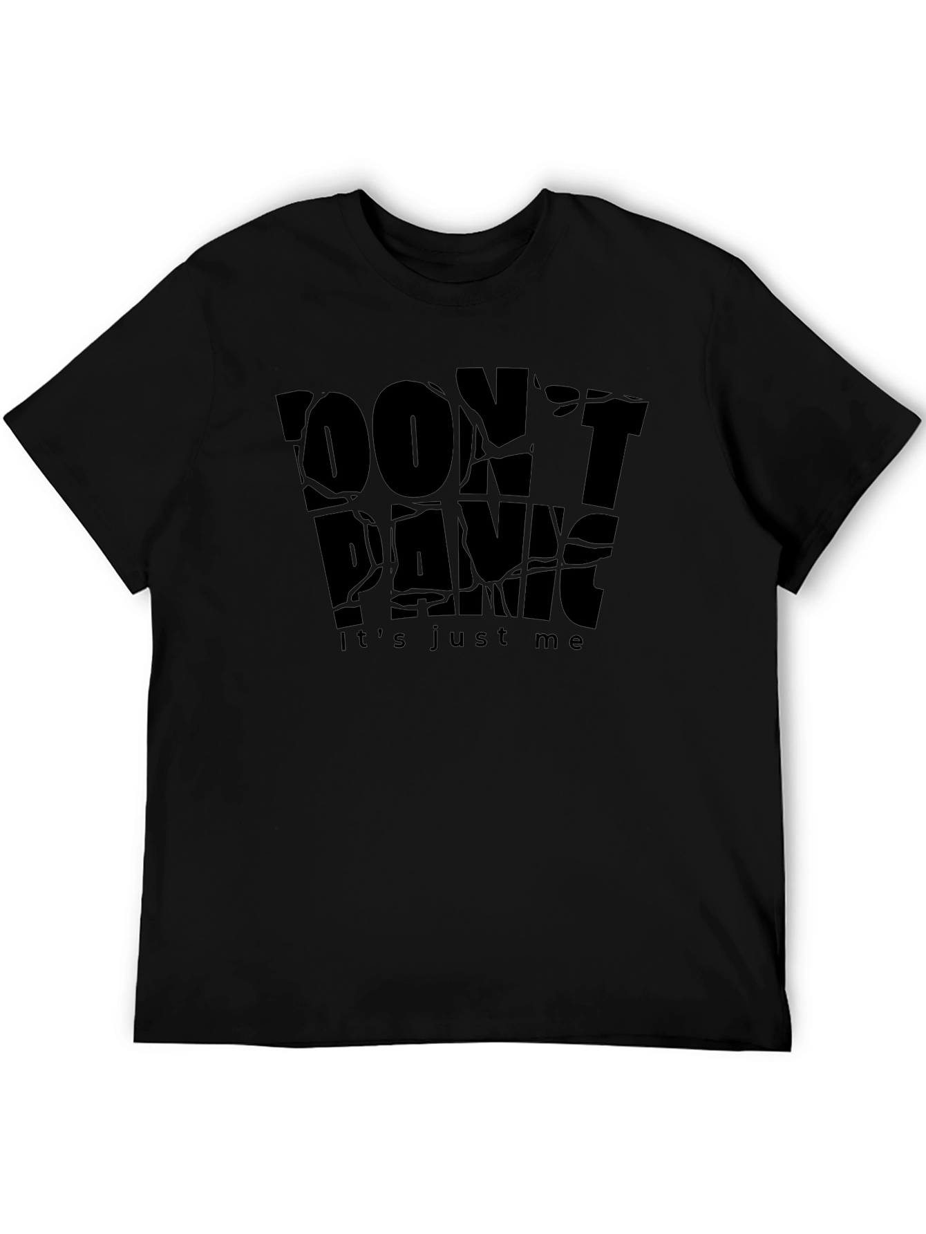 Dont Panic Graphic Black T-Shirt