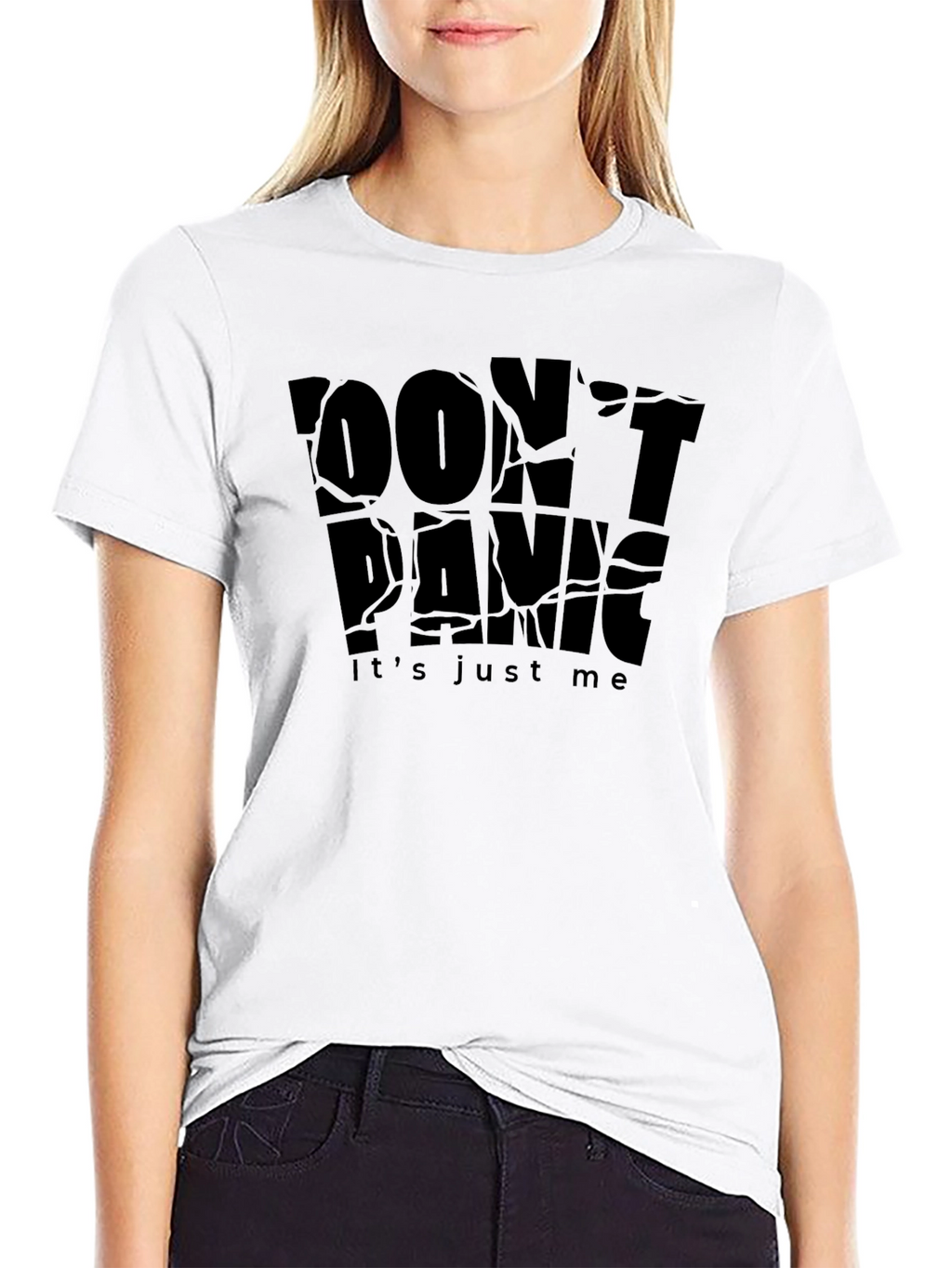 Dont Panic Graphic Black T-Shirt