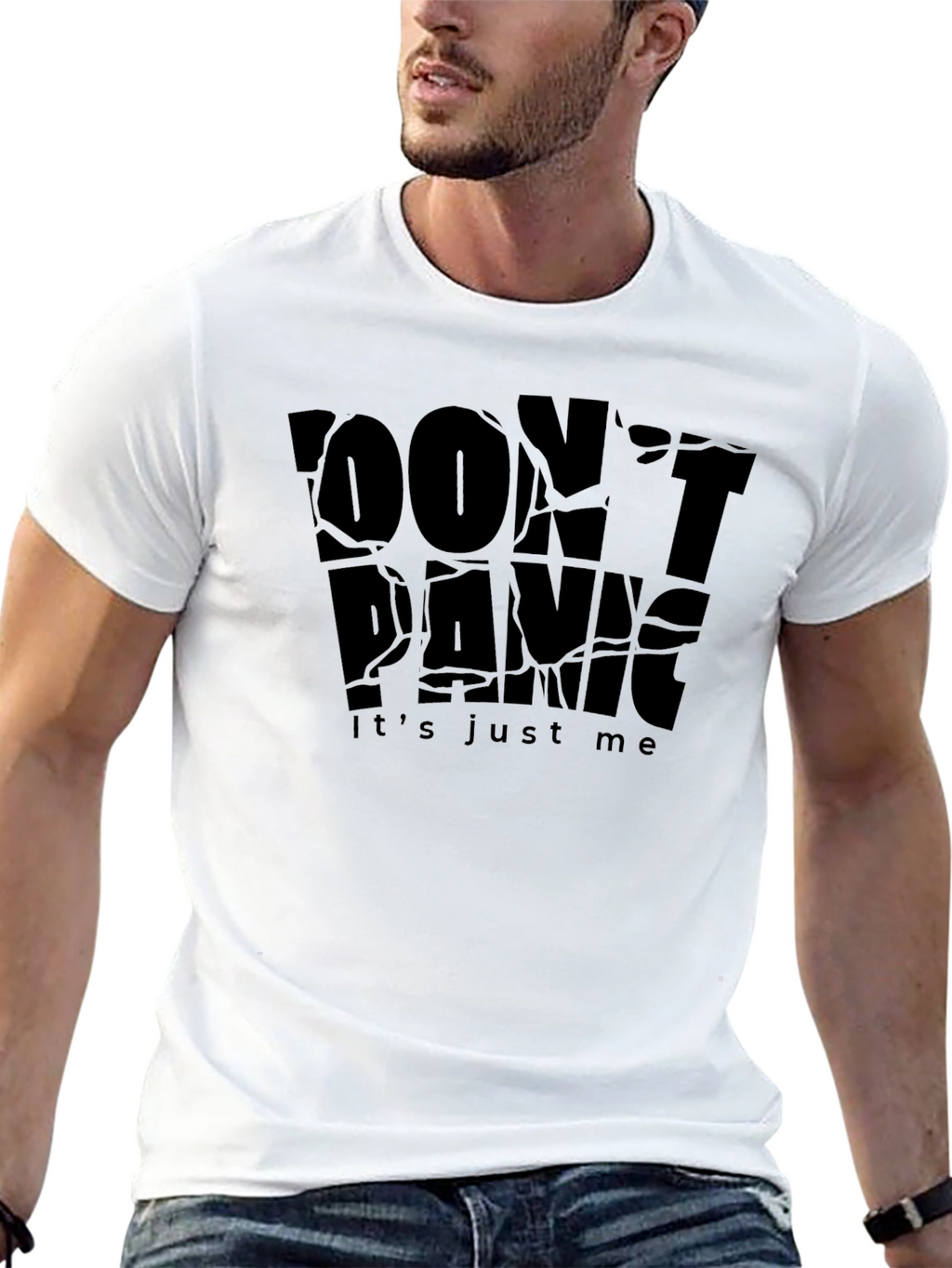 Dont Panic Graphic Black T-Shirt