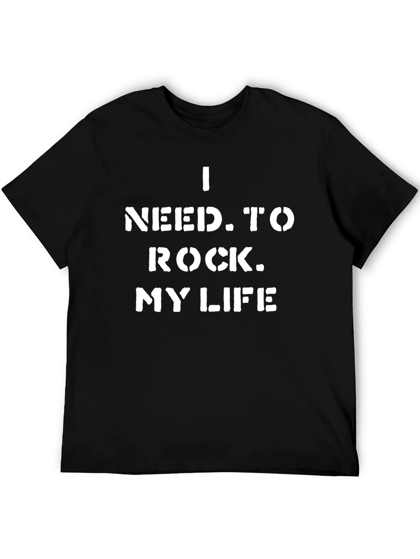 Rock My Life Graphic Tee - Bold Black Cotton T-Shirt