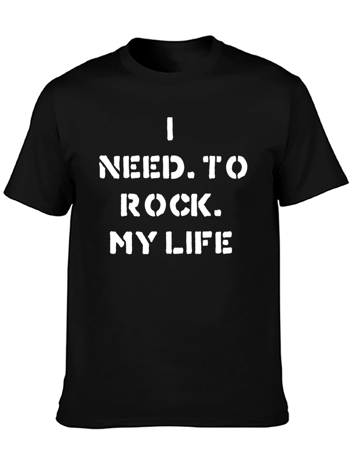 Rock My Life Graphic Tee - Bold Black Cotton T-Shirt