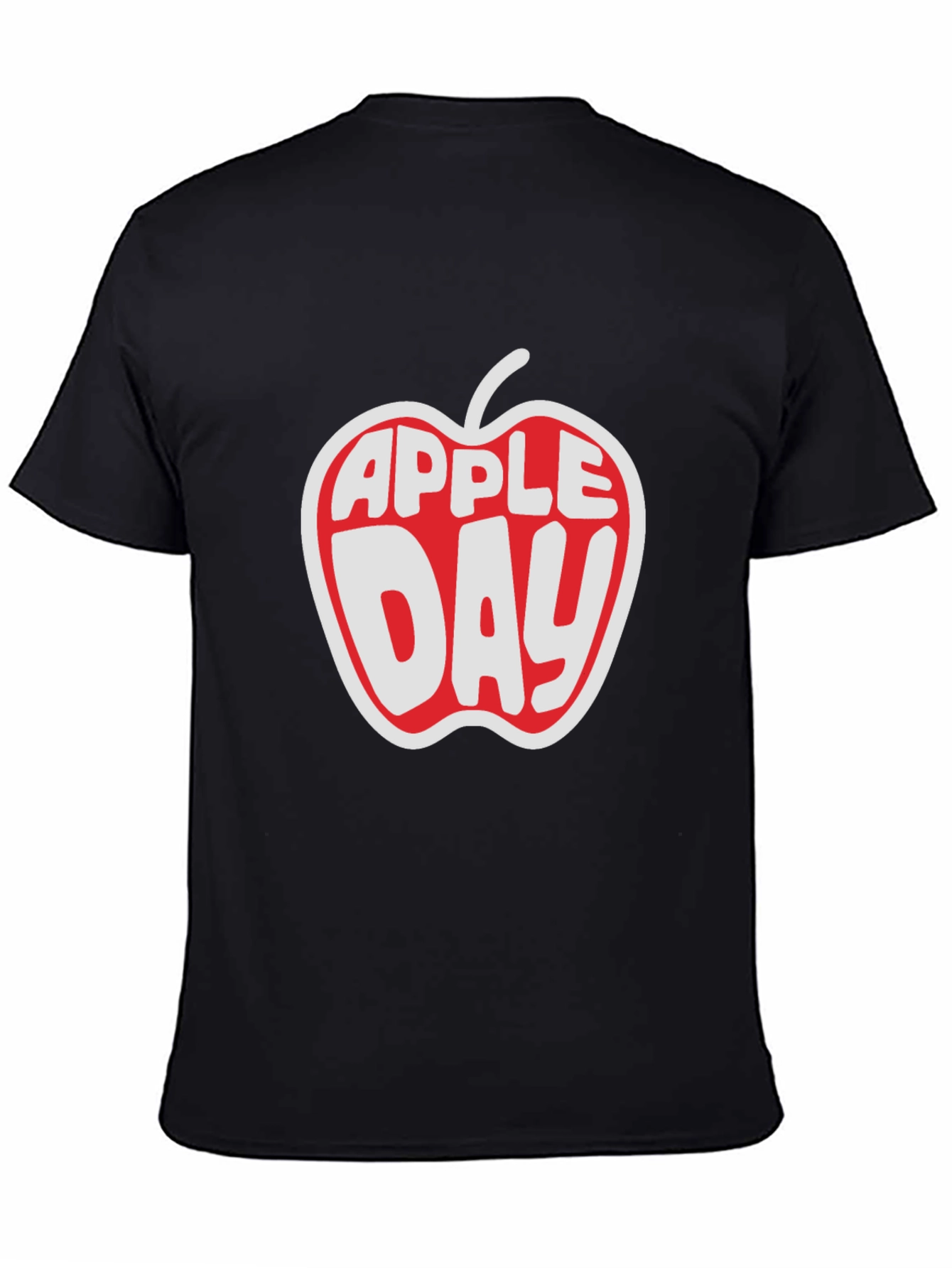 Apple Day Graphic T-Shirt - Black Cotton Tee