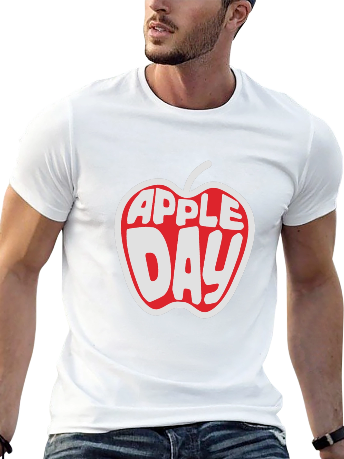 Apple Day Graphic T-Shirt - Black Cotton Tee