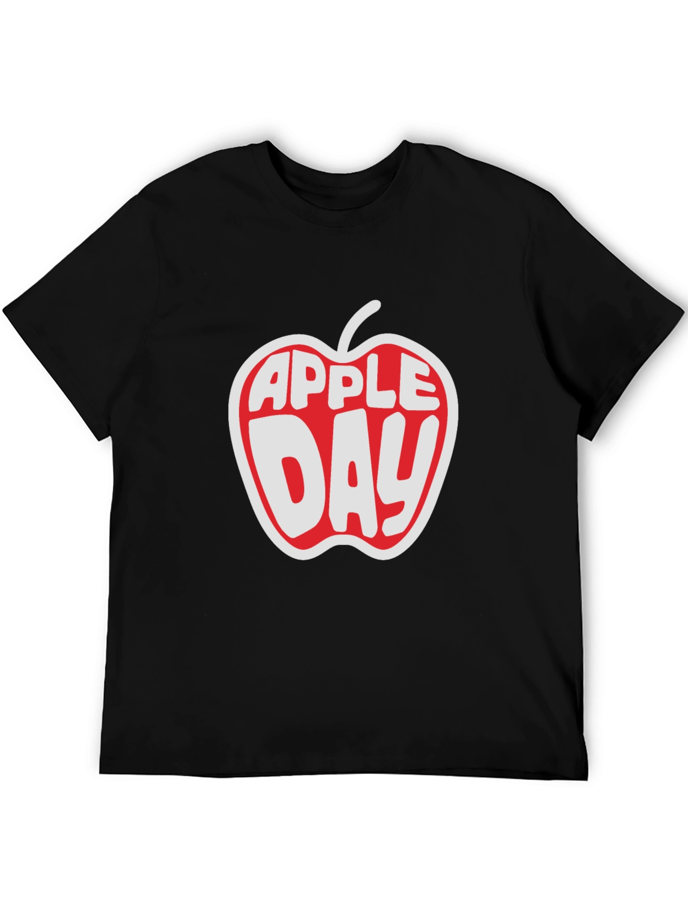 Apple Day Graphic T-Shirt - Black Cotton Tee