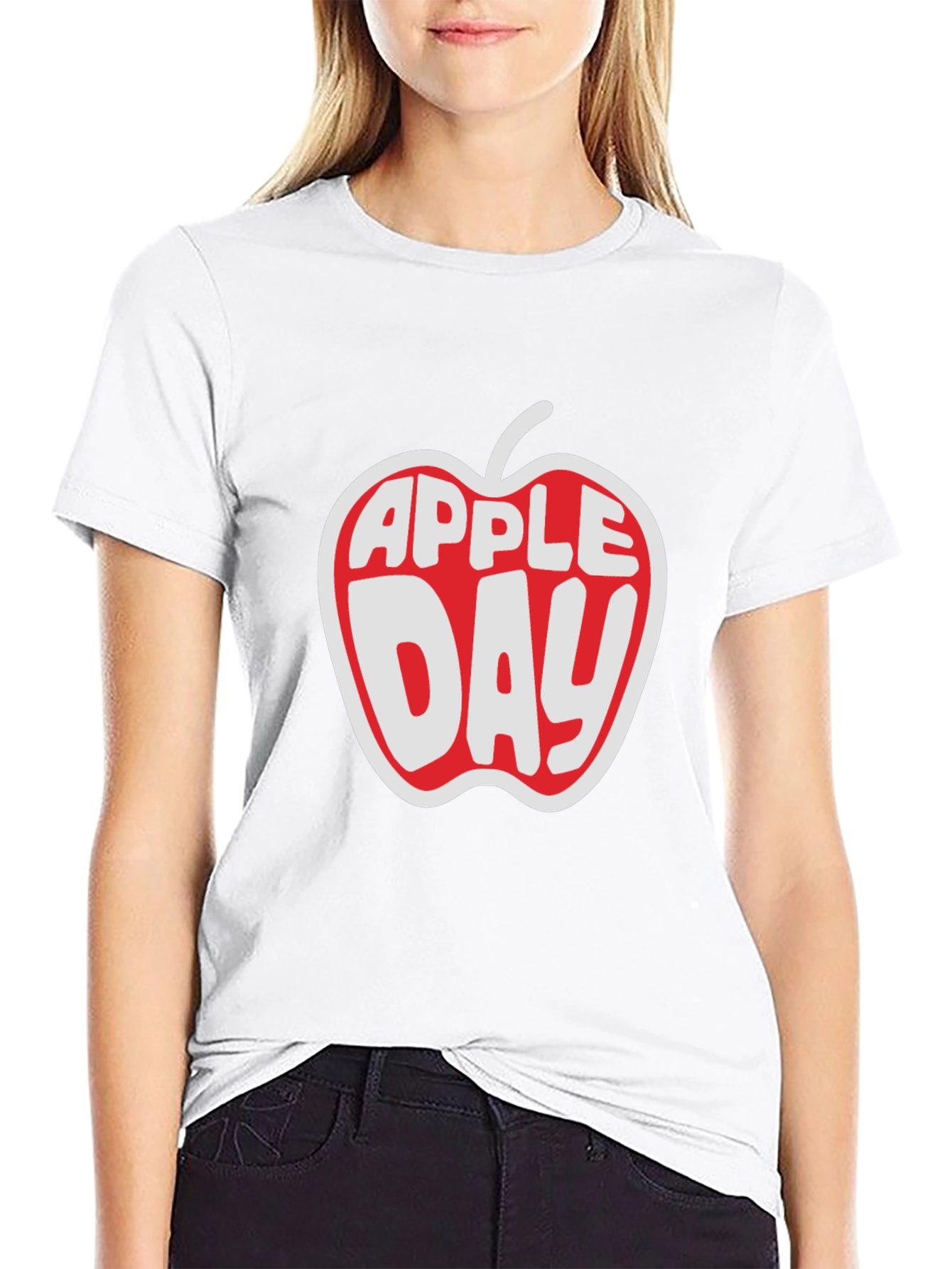 Apple Day Graphic T-Shirt - Black Cotton Tee