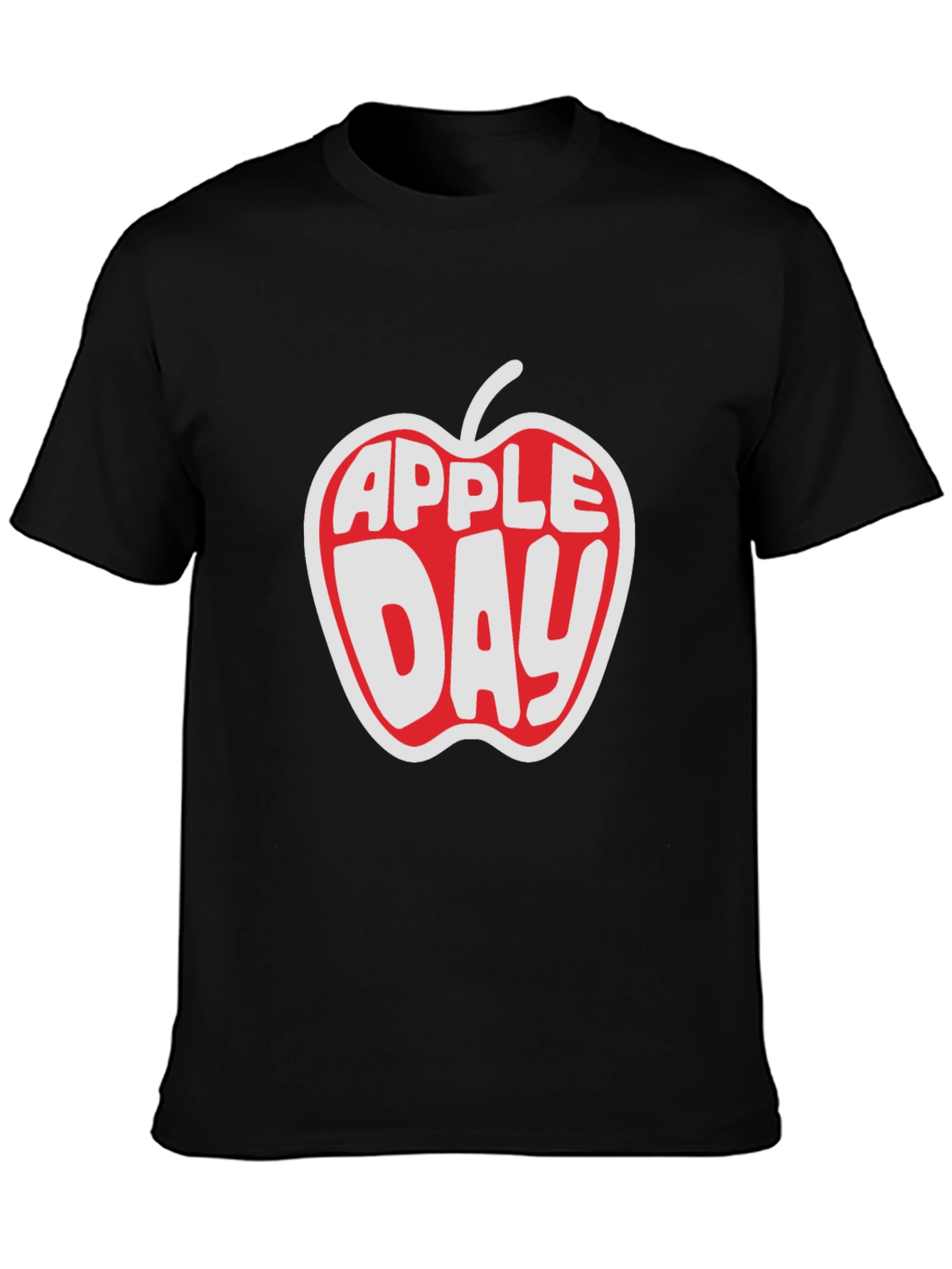 Apple Day Graphic T-Shirt - Black Cotton Tee