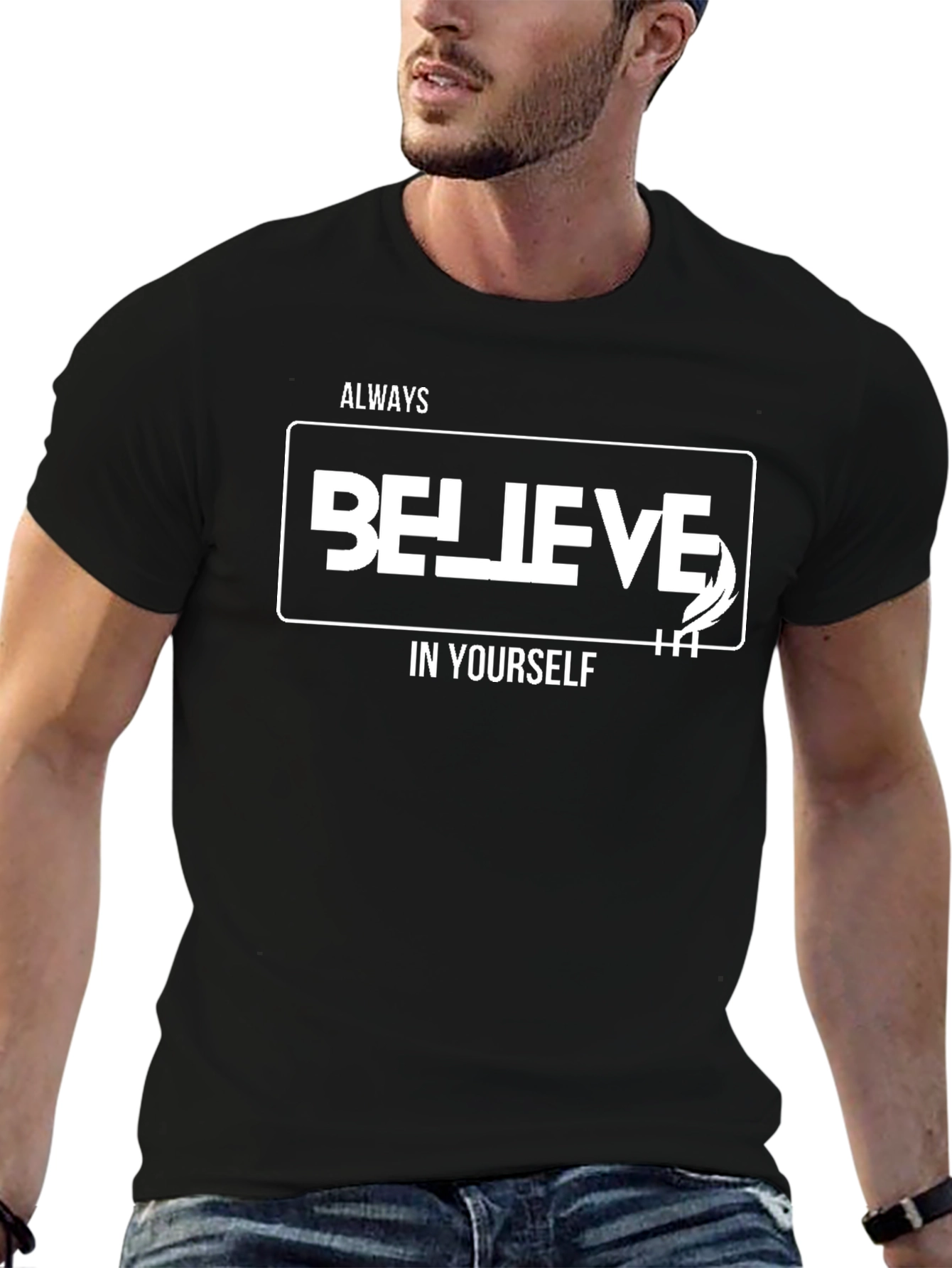 Believe in Yourself Black Graphic Tee