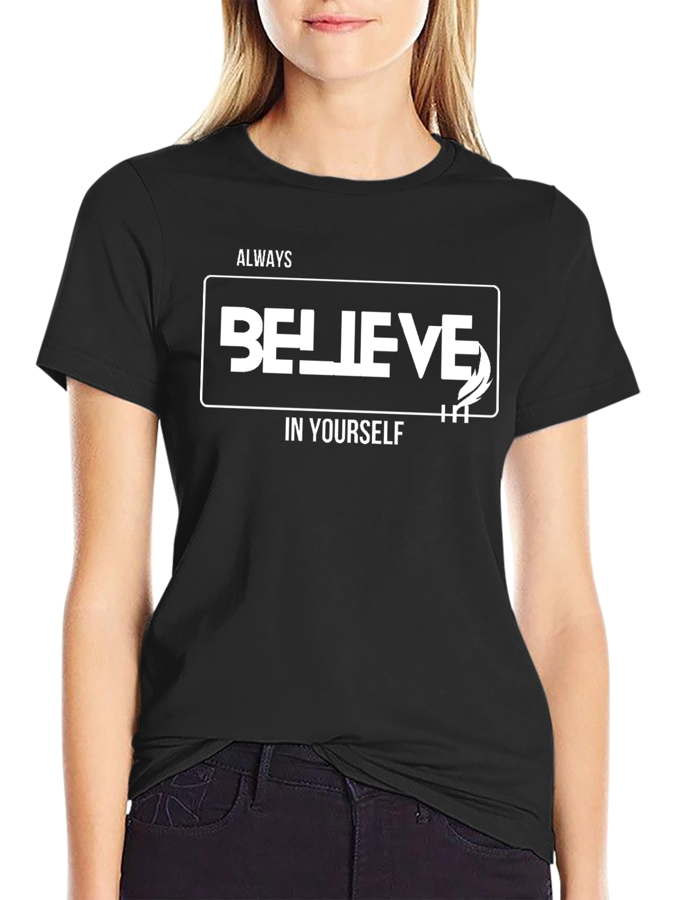 Believe in Yourself Black Graphic Tee