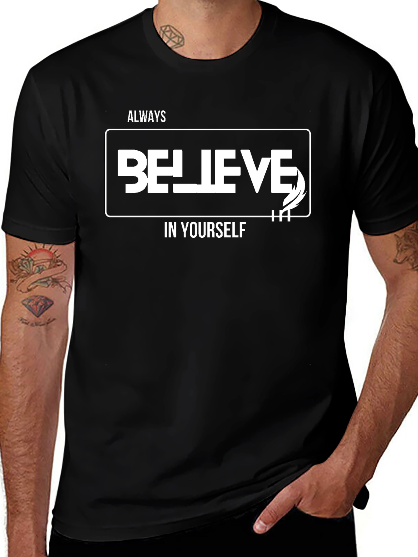 Believe in Yourself Black Graphic Tee