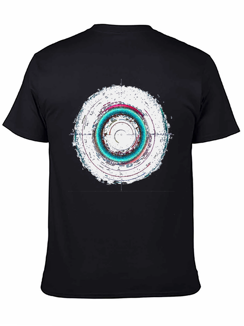Abstract Circle Graphic Tee - Black