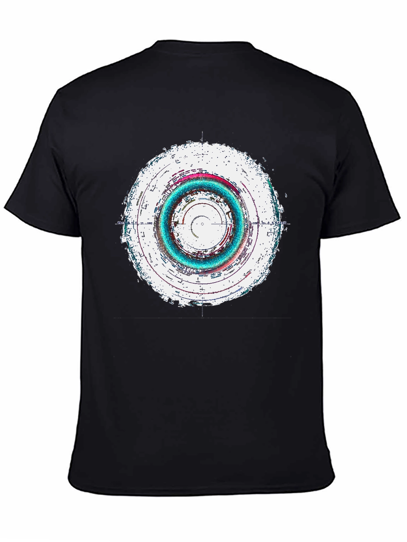 Abstract Circle Graphic Tee - Black