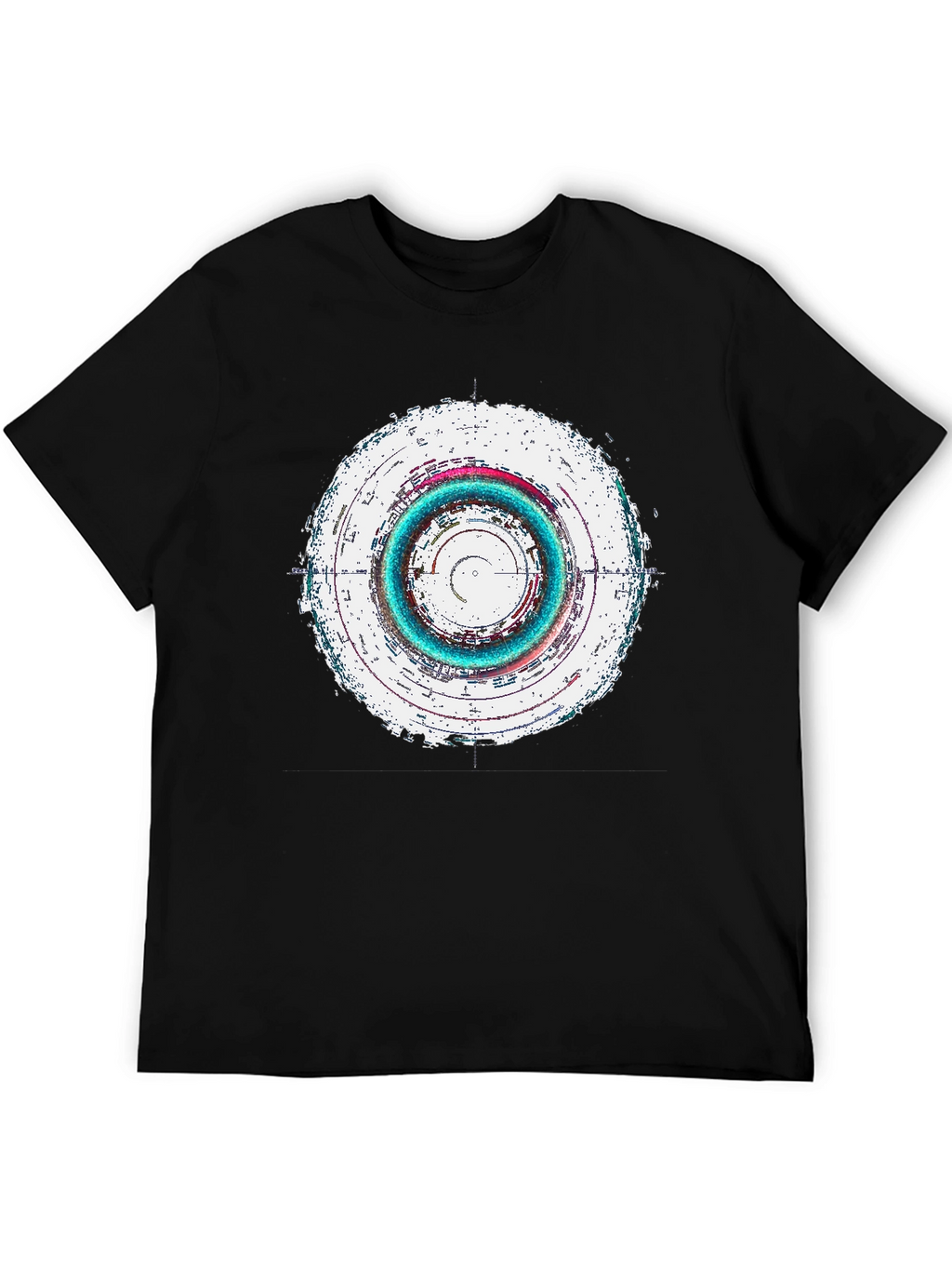 Abstract Circle Graphic Tee - Black