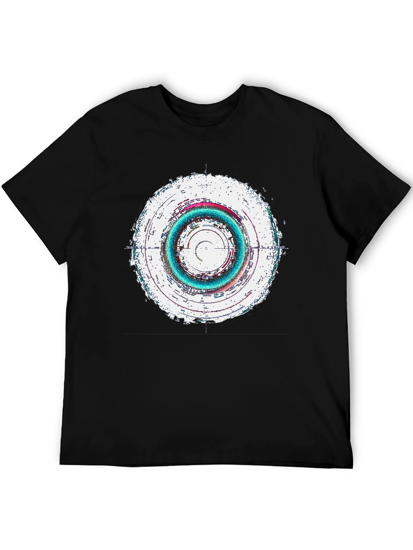Abstract Circle Graphic Tee - Black