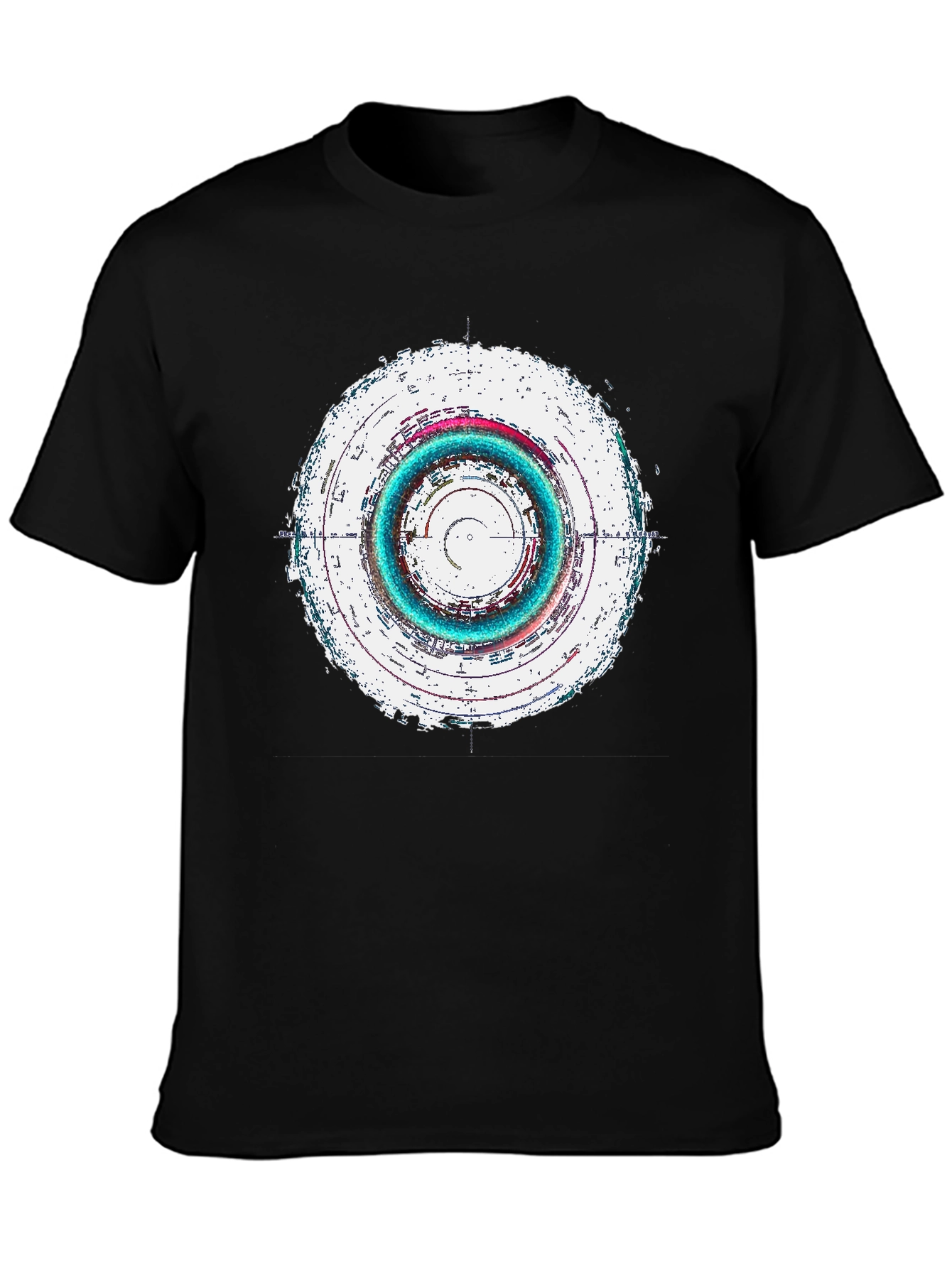 Abstract Circle Graphic Tee - Black