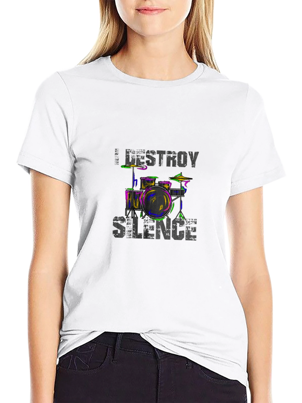 Destroy Silence Drum Set Graphic Tee