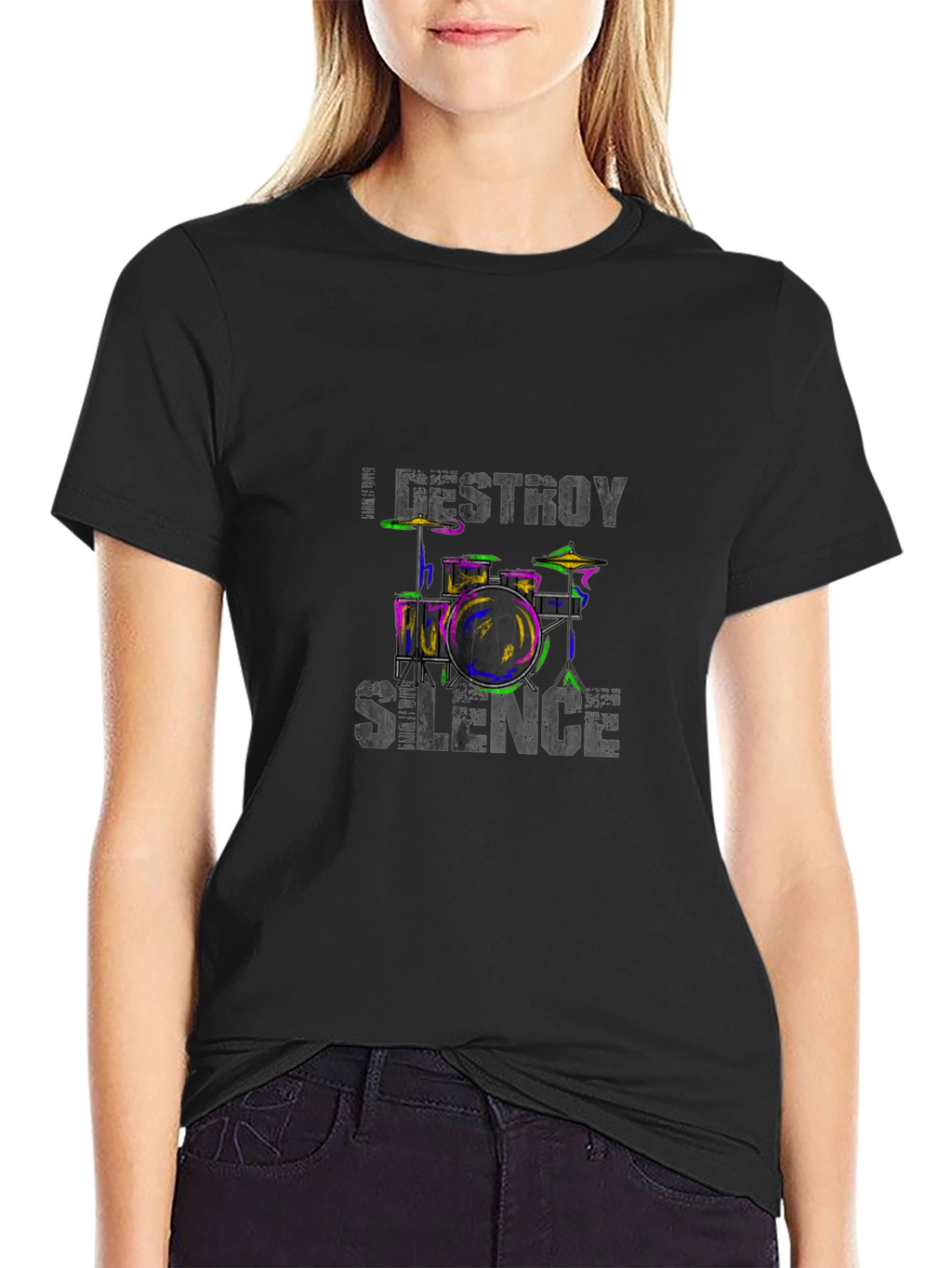 Destroy Silence Drum Set Graphic Tee
