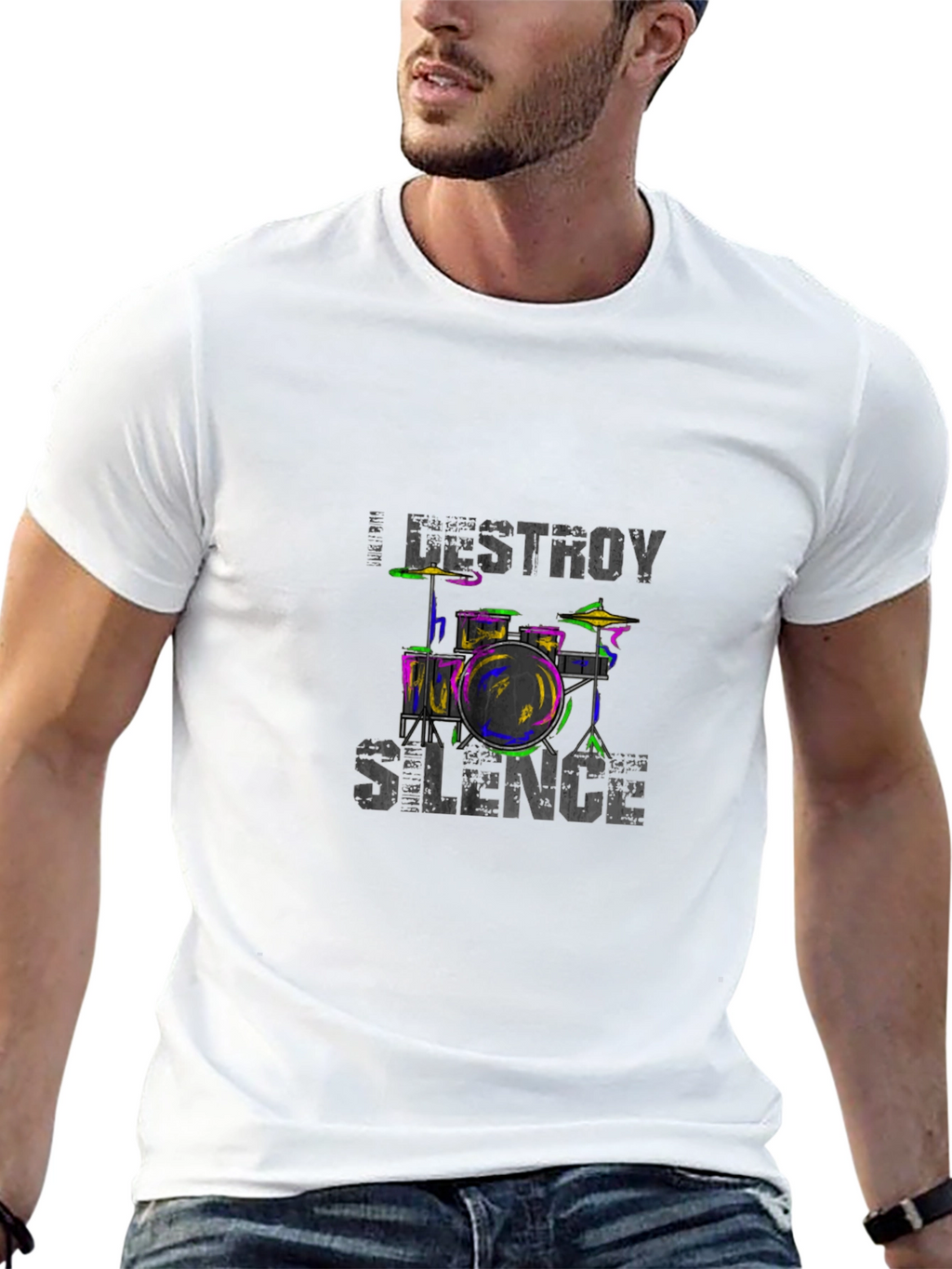 Destroy Silence Drum Set Graphic Tee
