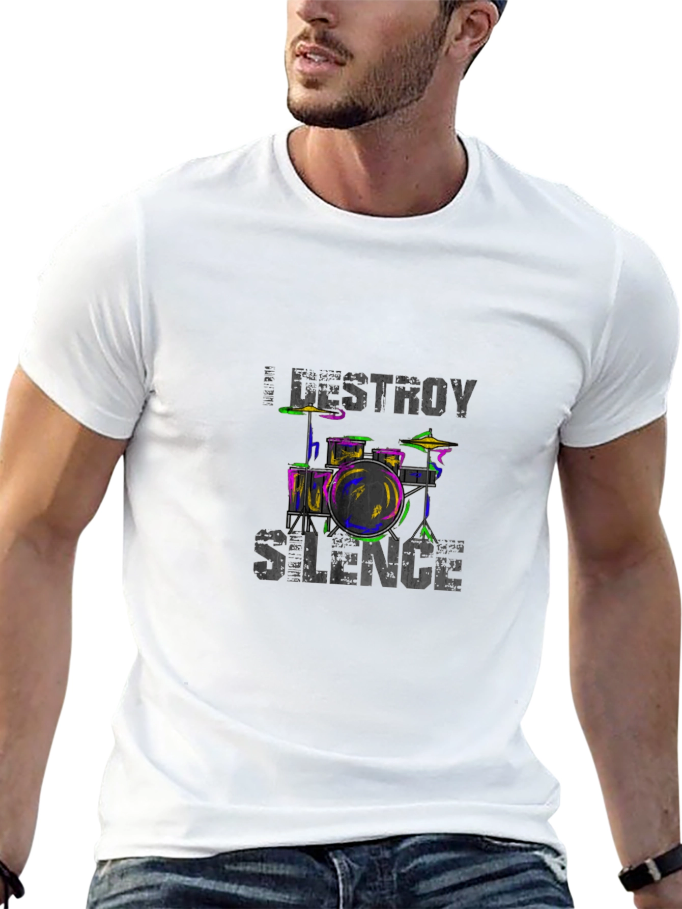 Destroy Silence Drum Set Graphic Tee