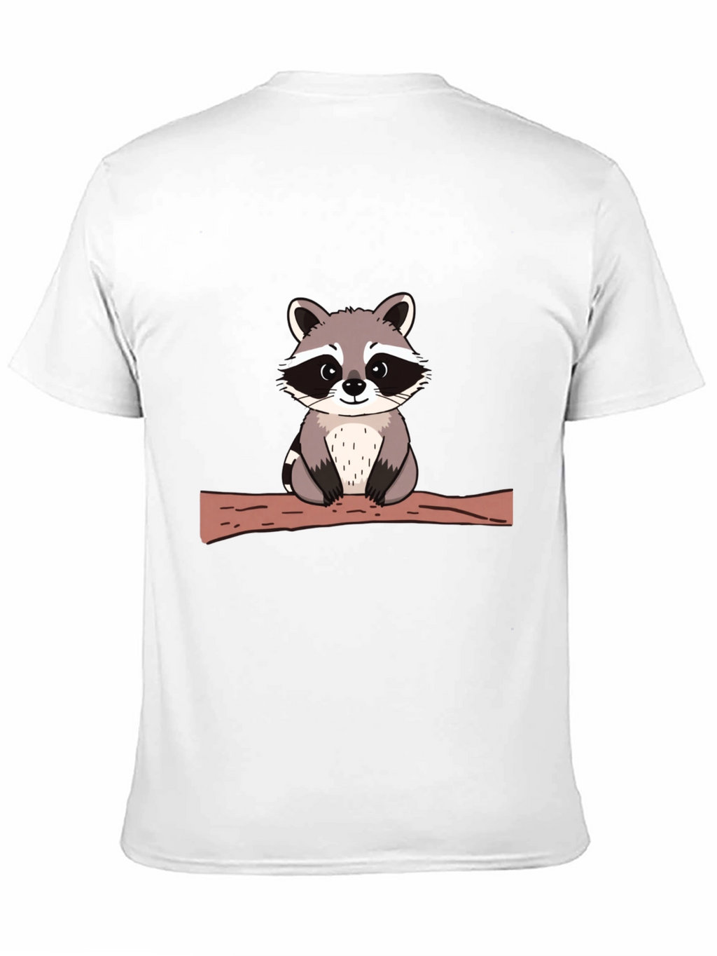 Cute Raccoon on Branch Black T-Shirt