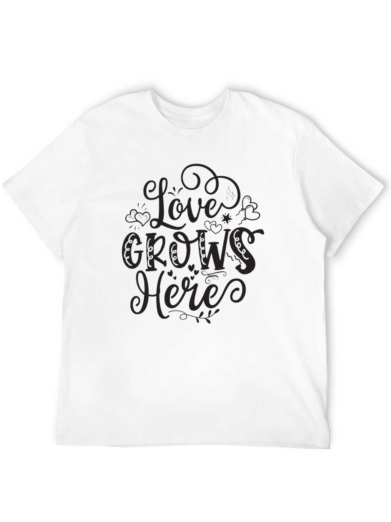 Love Grows Here Black Graphic Tee