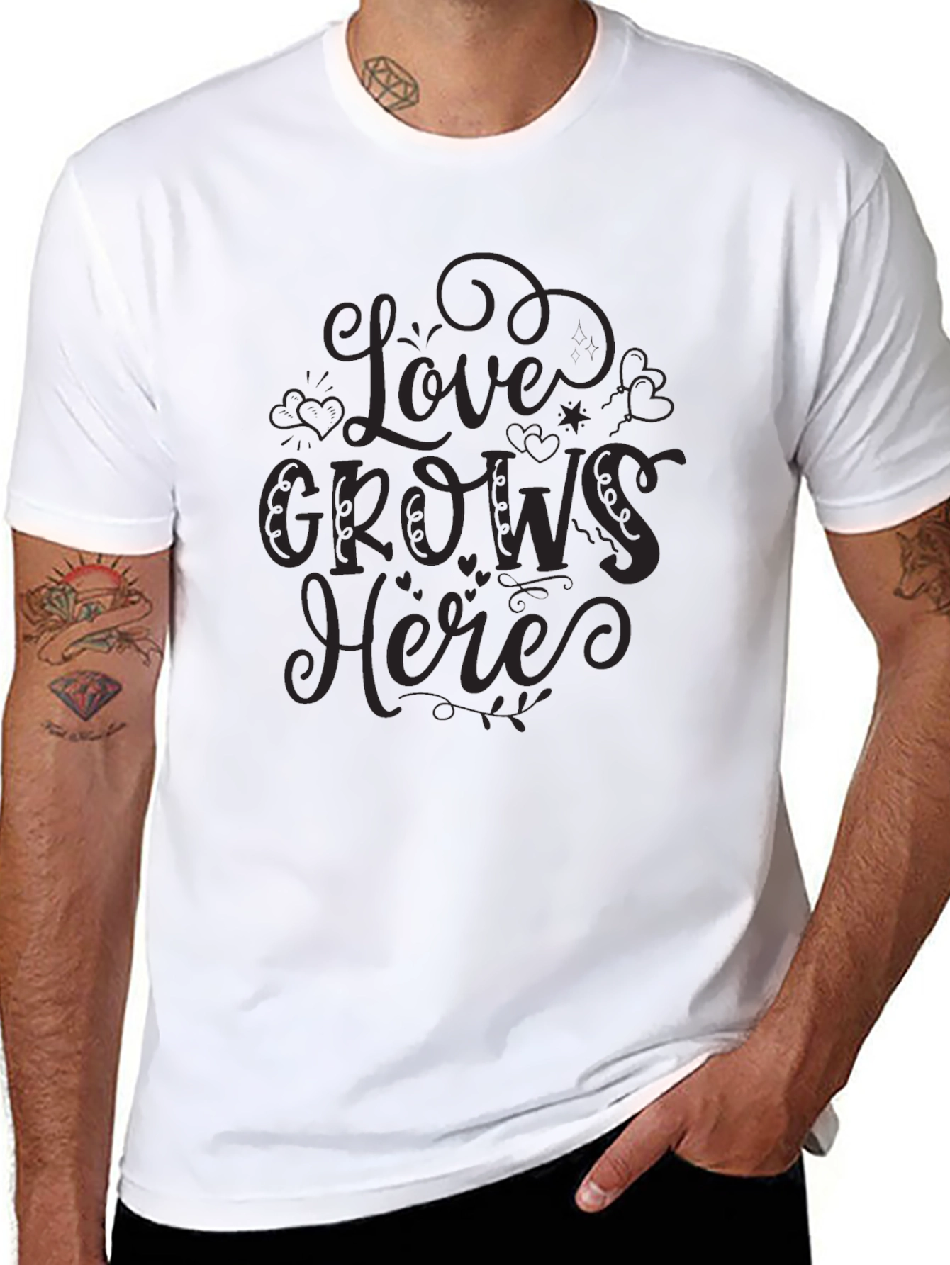 Love Grows Here Black Graphic Tee