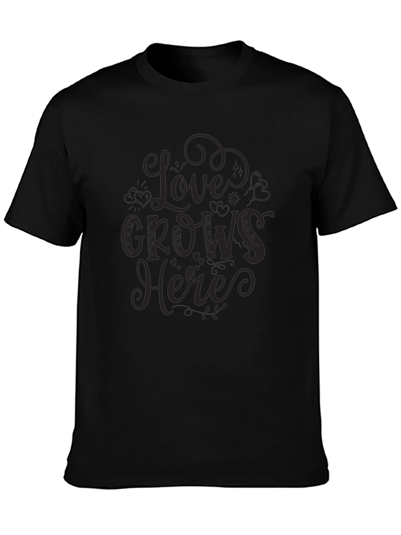 Love Grows Here Black Graphic Tee
