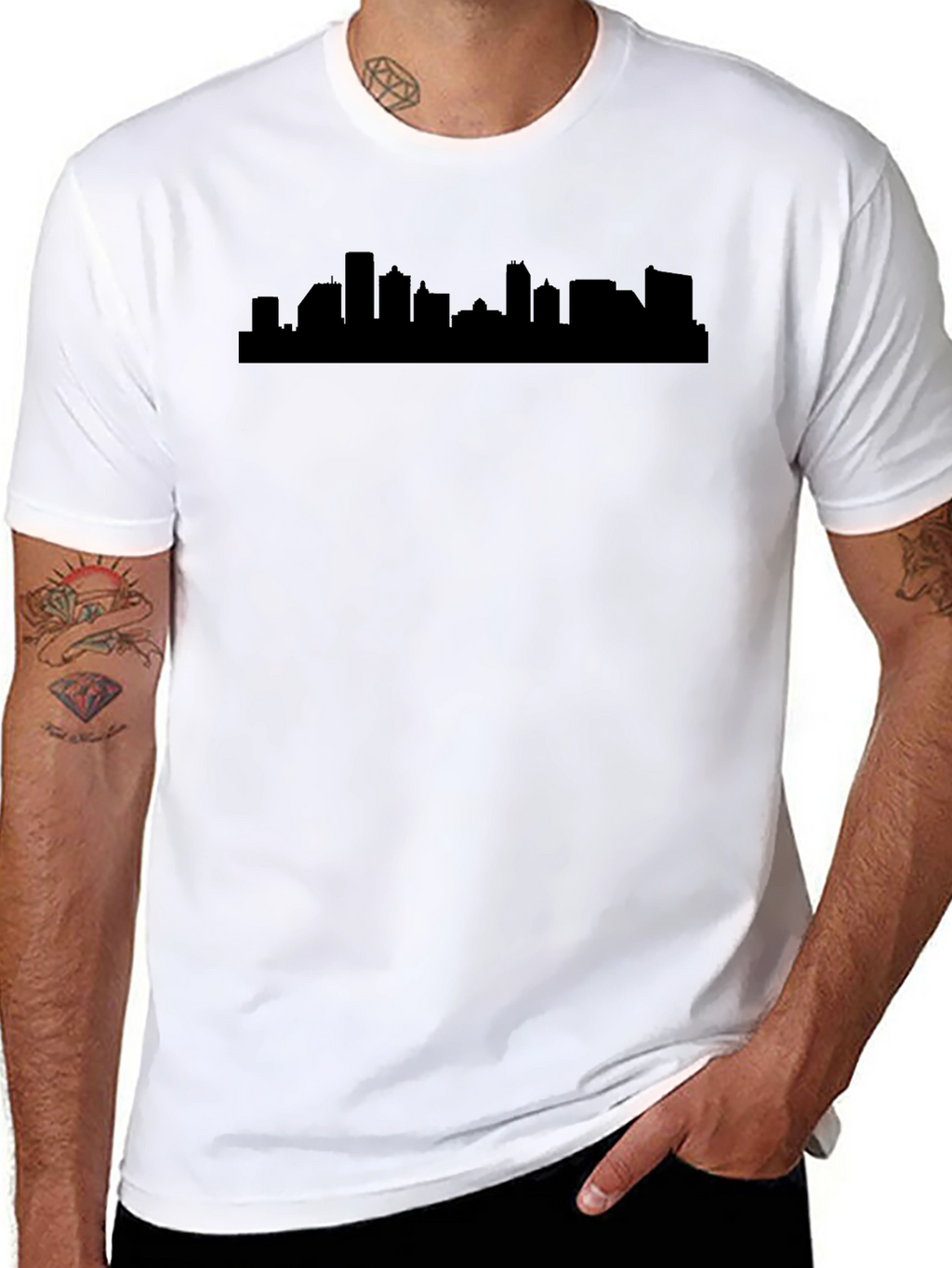 Cityscape Silhouette Black T-Shirt