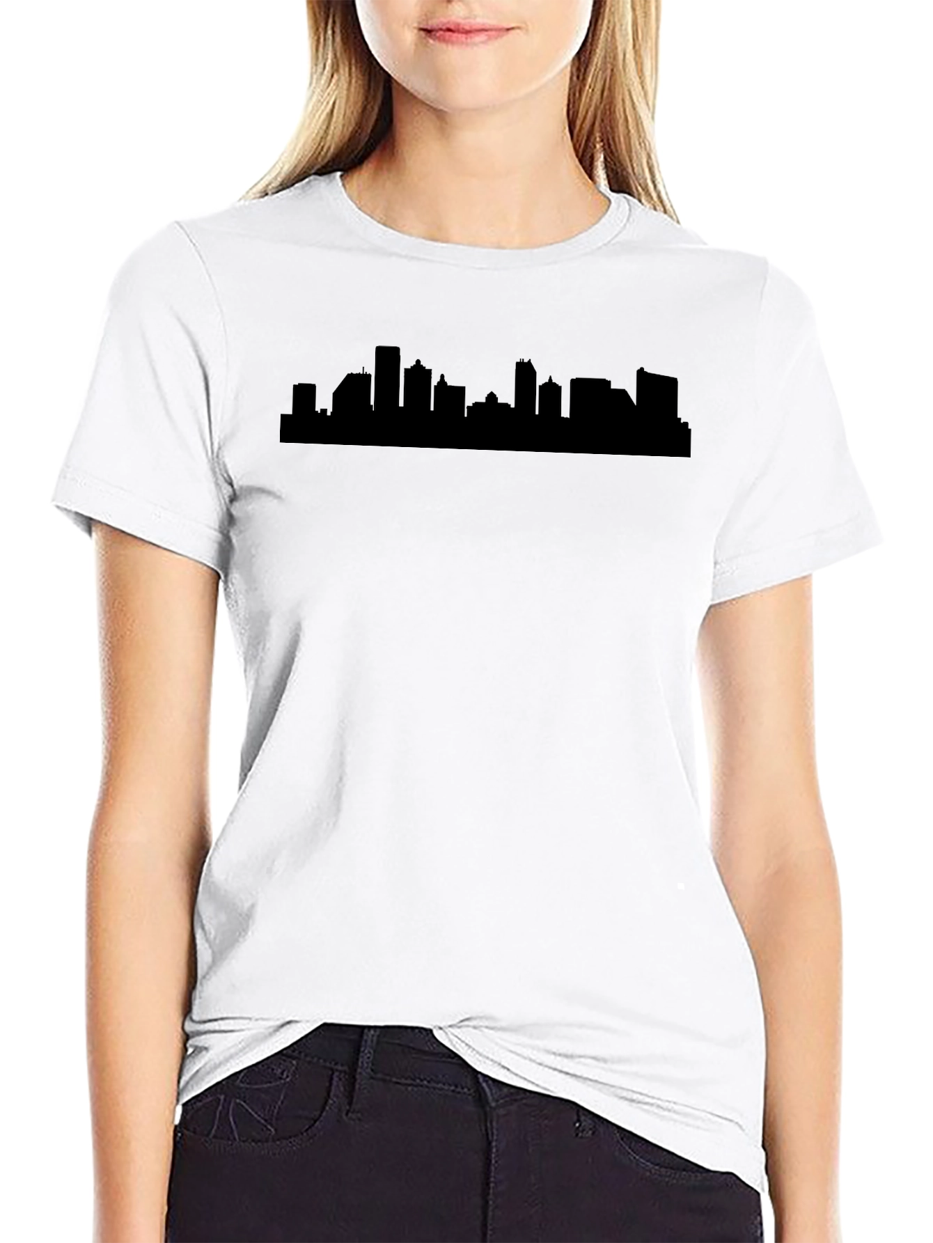 Cityscape Silhouette Black T-Shirt