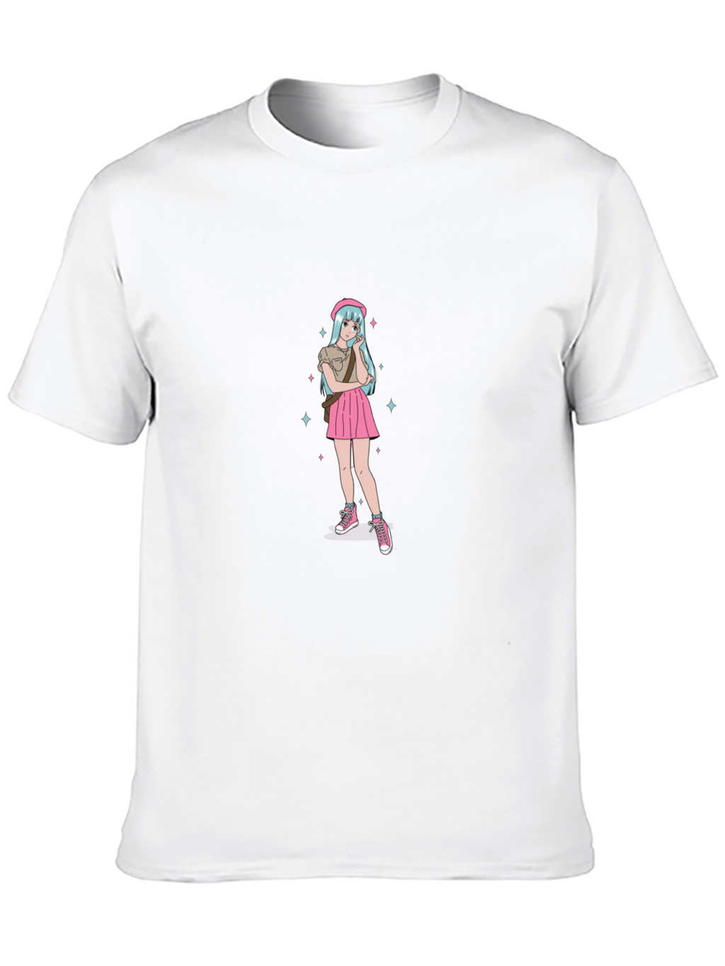 Anime Girl Graphic Black T-Shirt