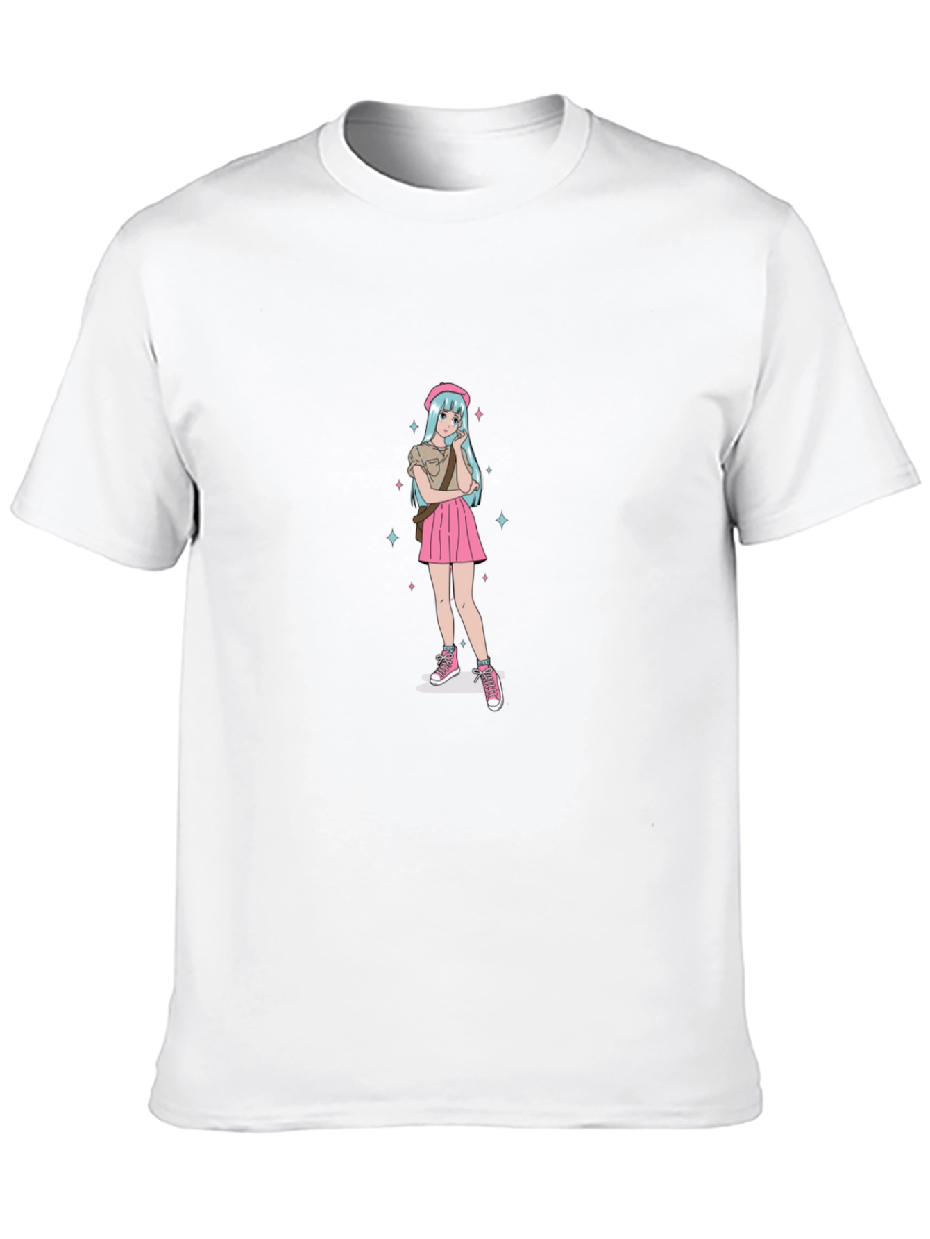 Anime Girl Graphic Black T-Shirt