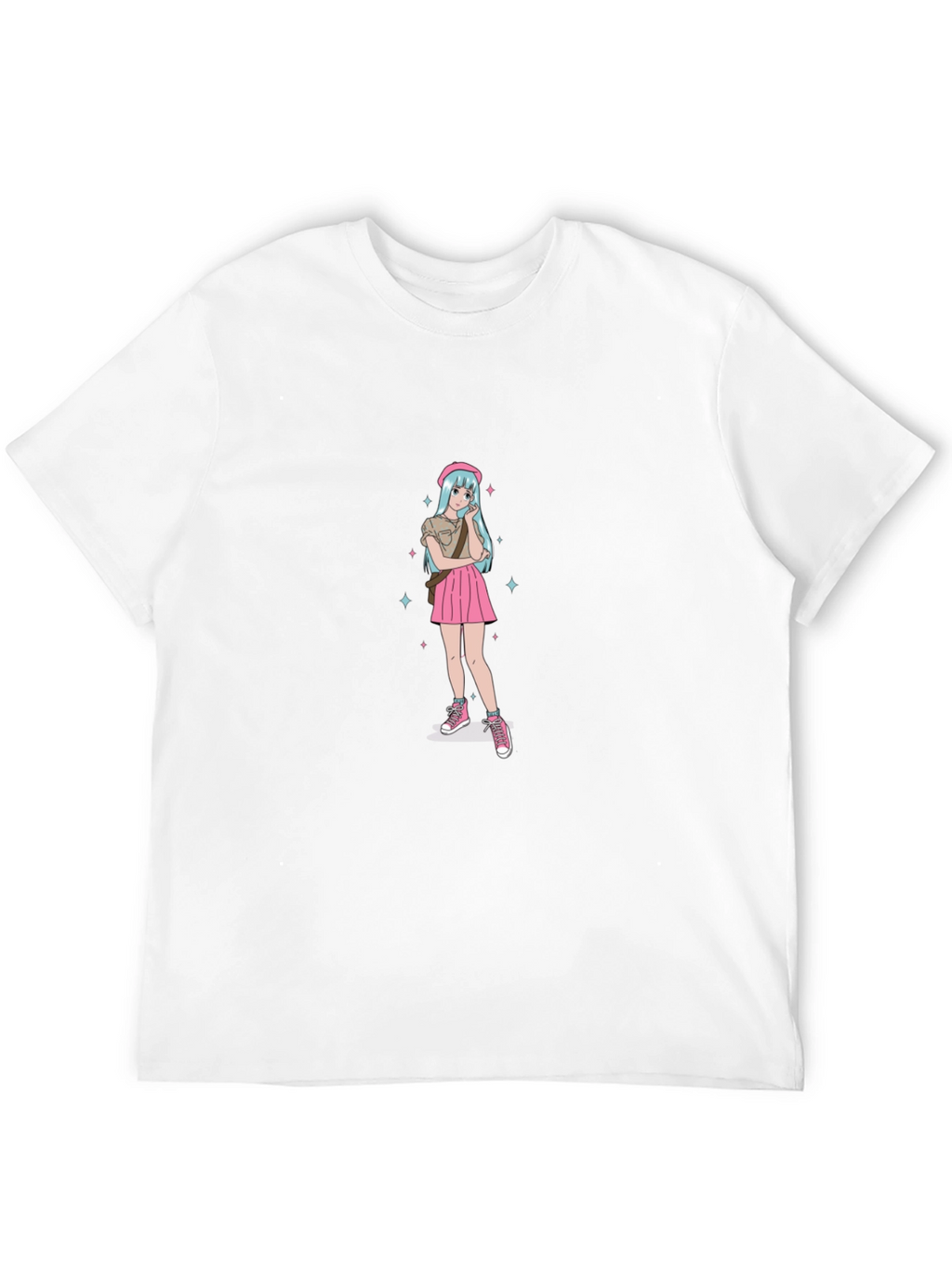 Anime Girl Graphic Black T-Shirt
