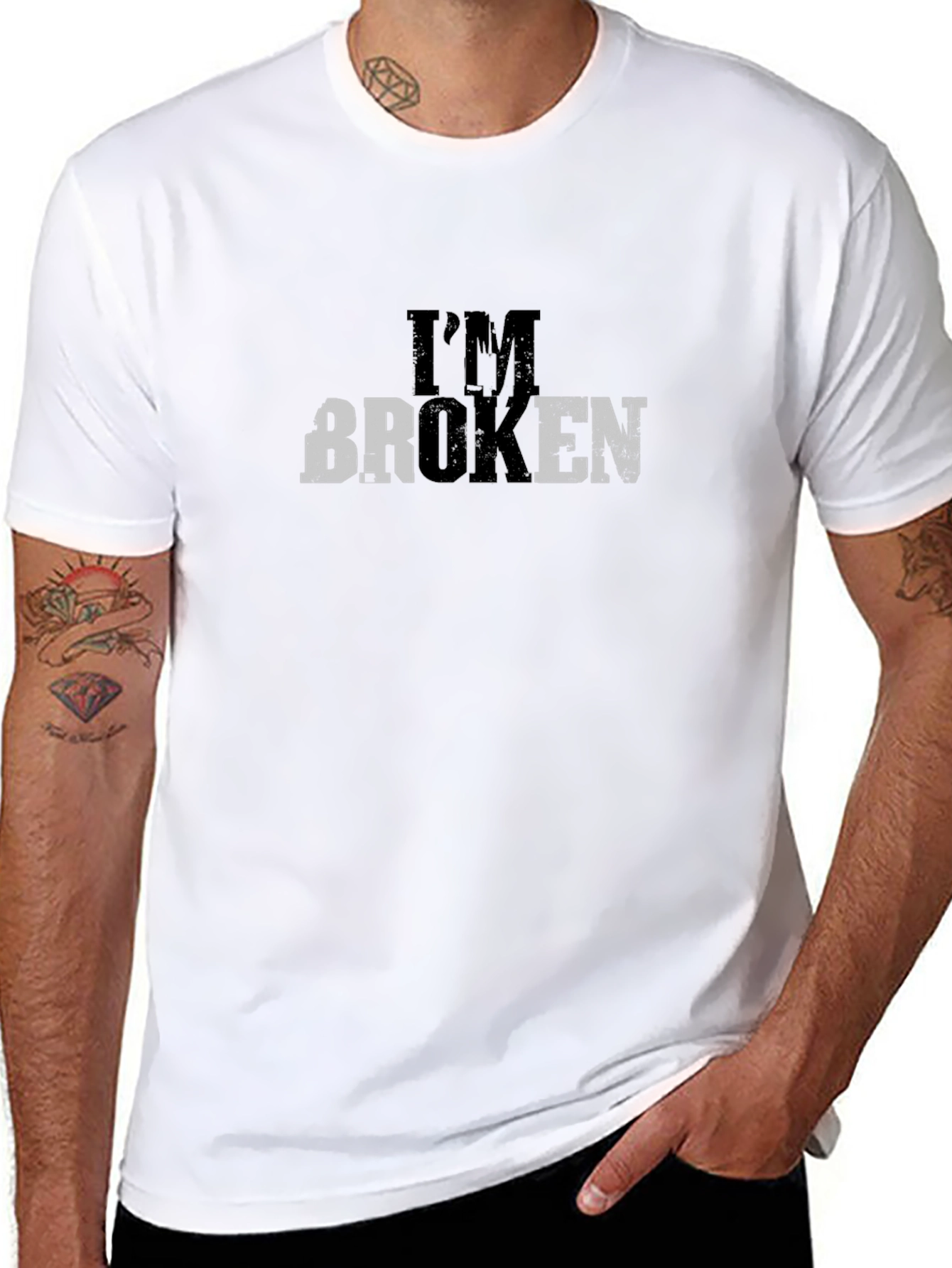 Im Broken Graphic Tee - Mens Short Sleeve Crew Neck