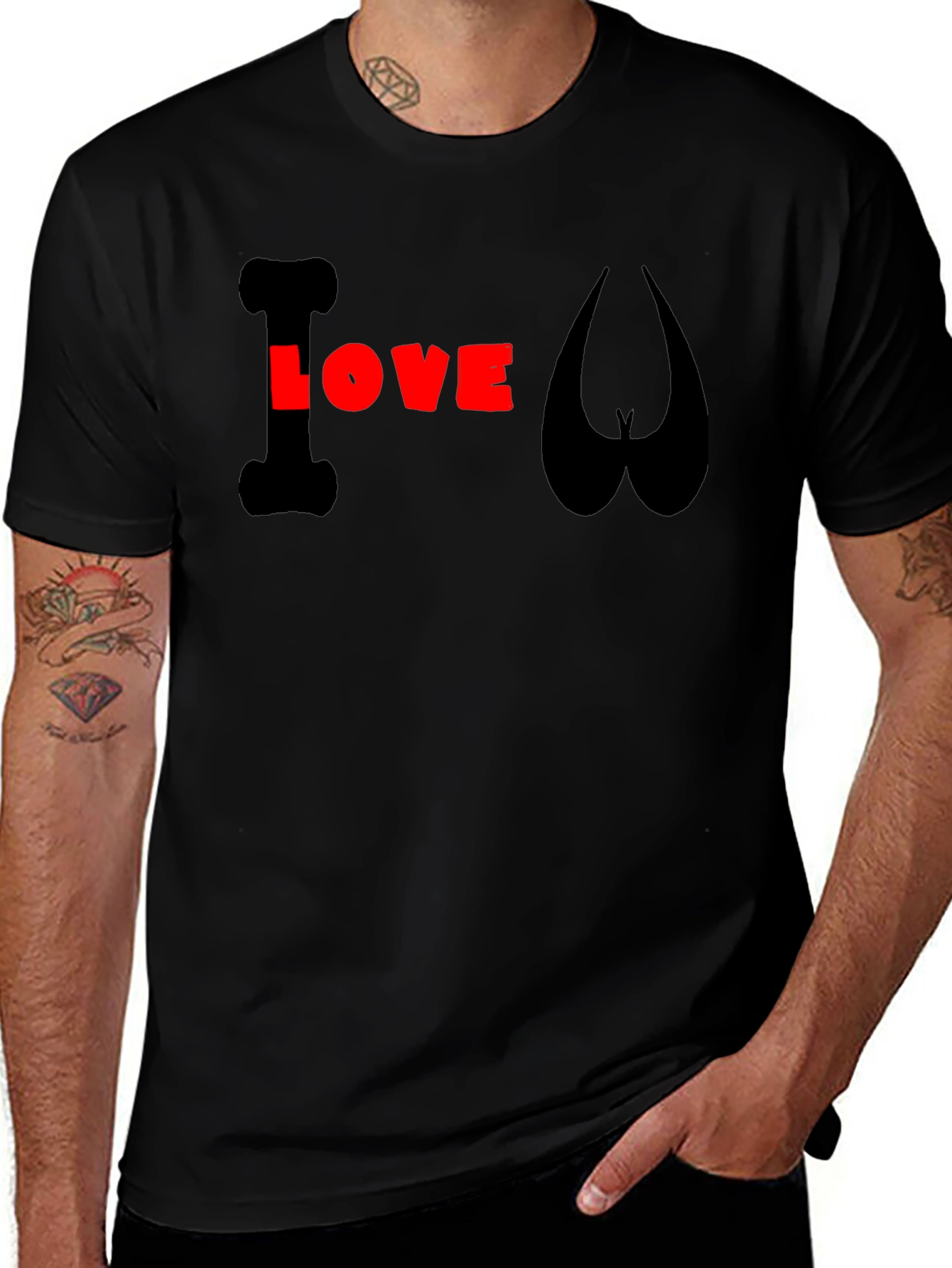 I Love Balls Graphic T-Shirt - Mens Black Tee