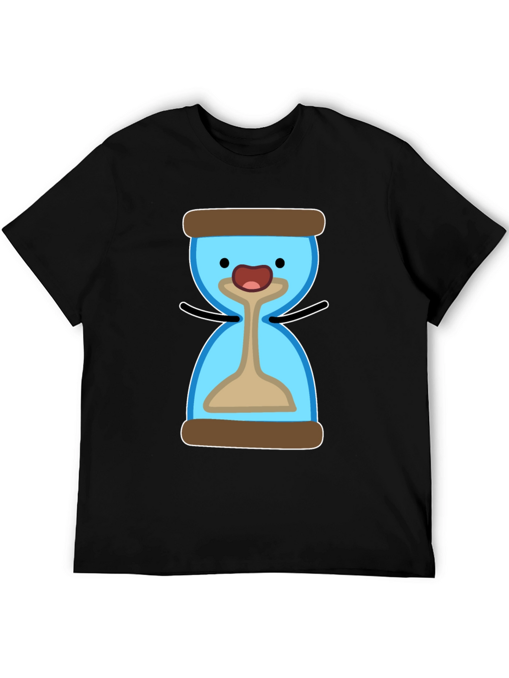 Cute Hourglass Cartoon T-Shirt - Black