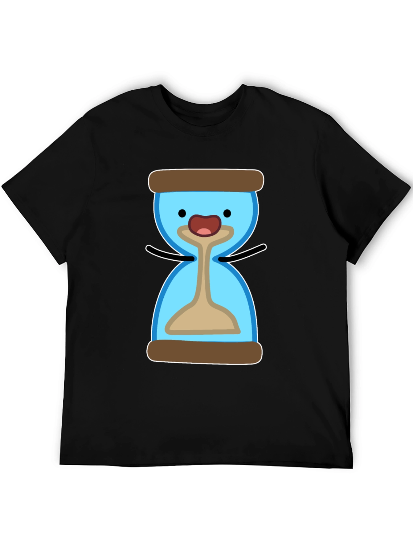 Cute Hourglass Cartoon T-Shirt - Black