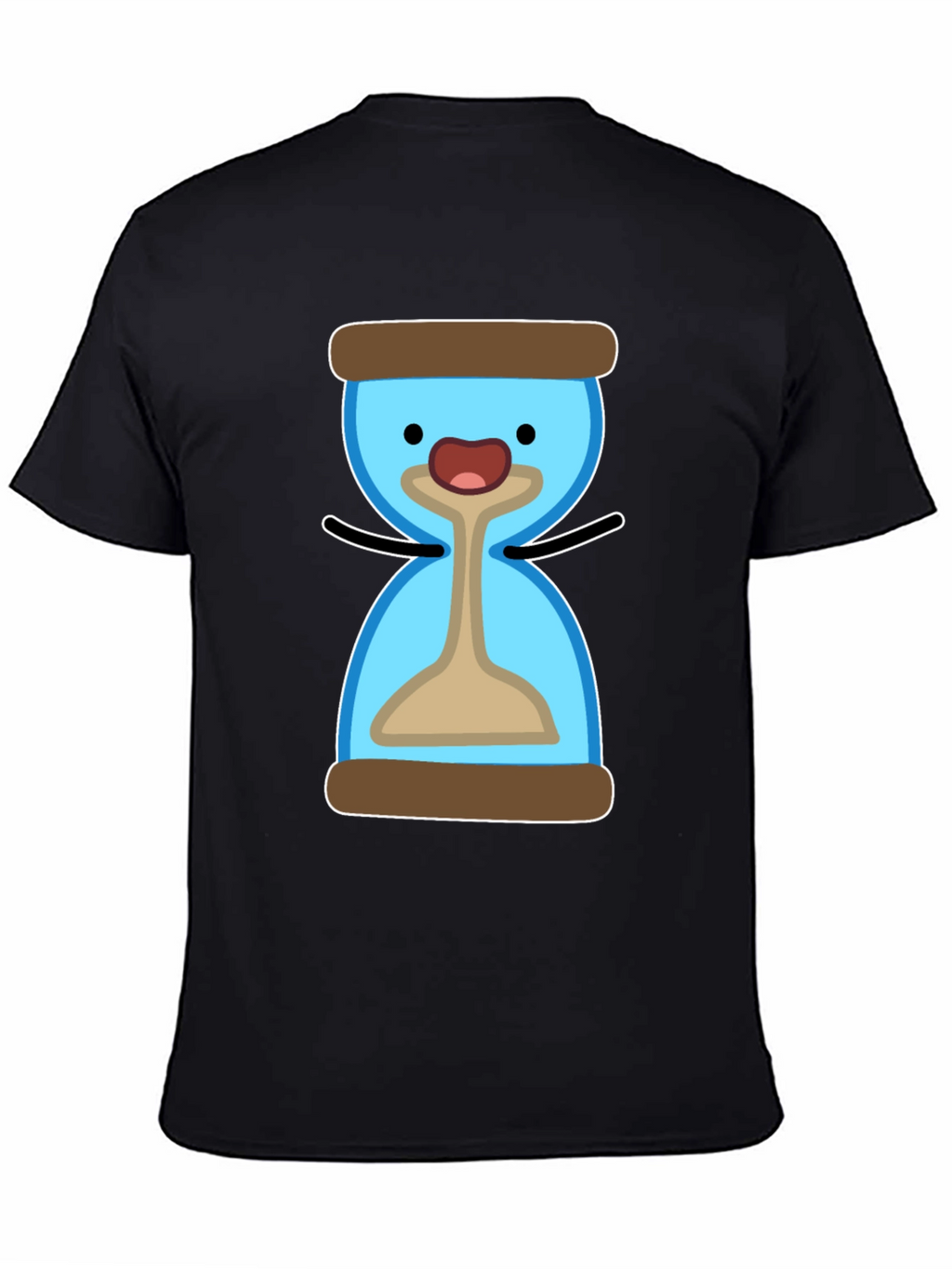 Cute Hourglass Cartoon T-Shirt - Black