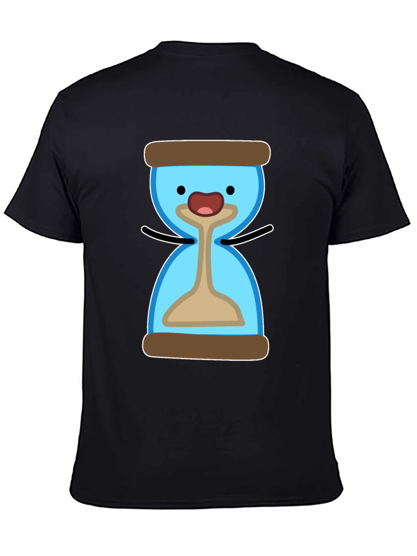 Cute Hourglass Cartoon T-Shirt - Black