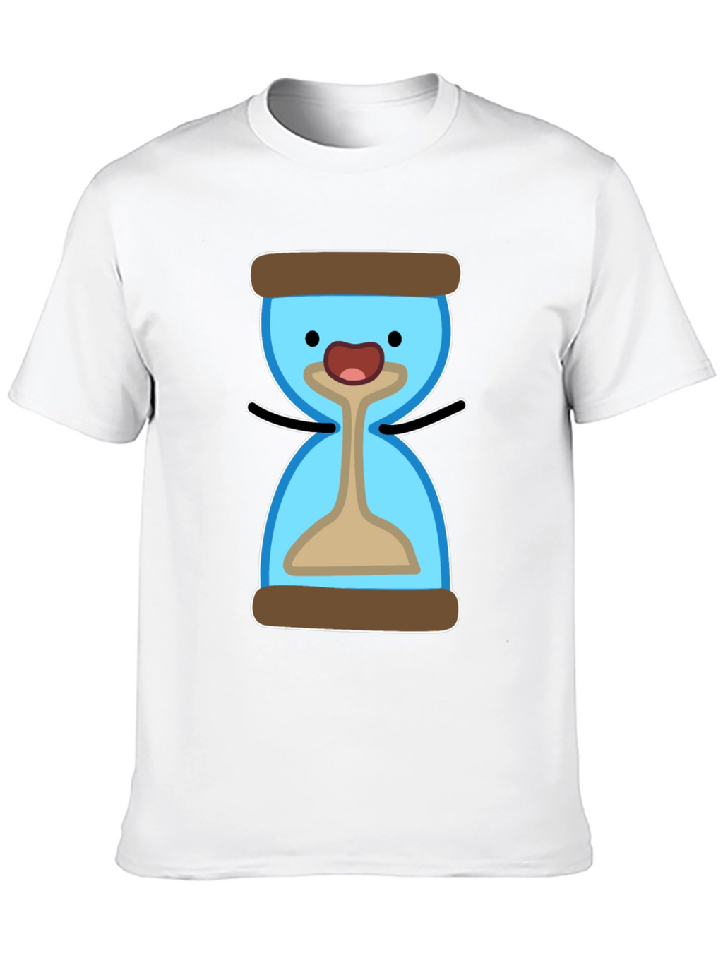 Cute Hourglass Cartoon T-Shirt - Black