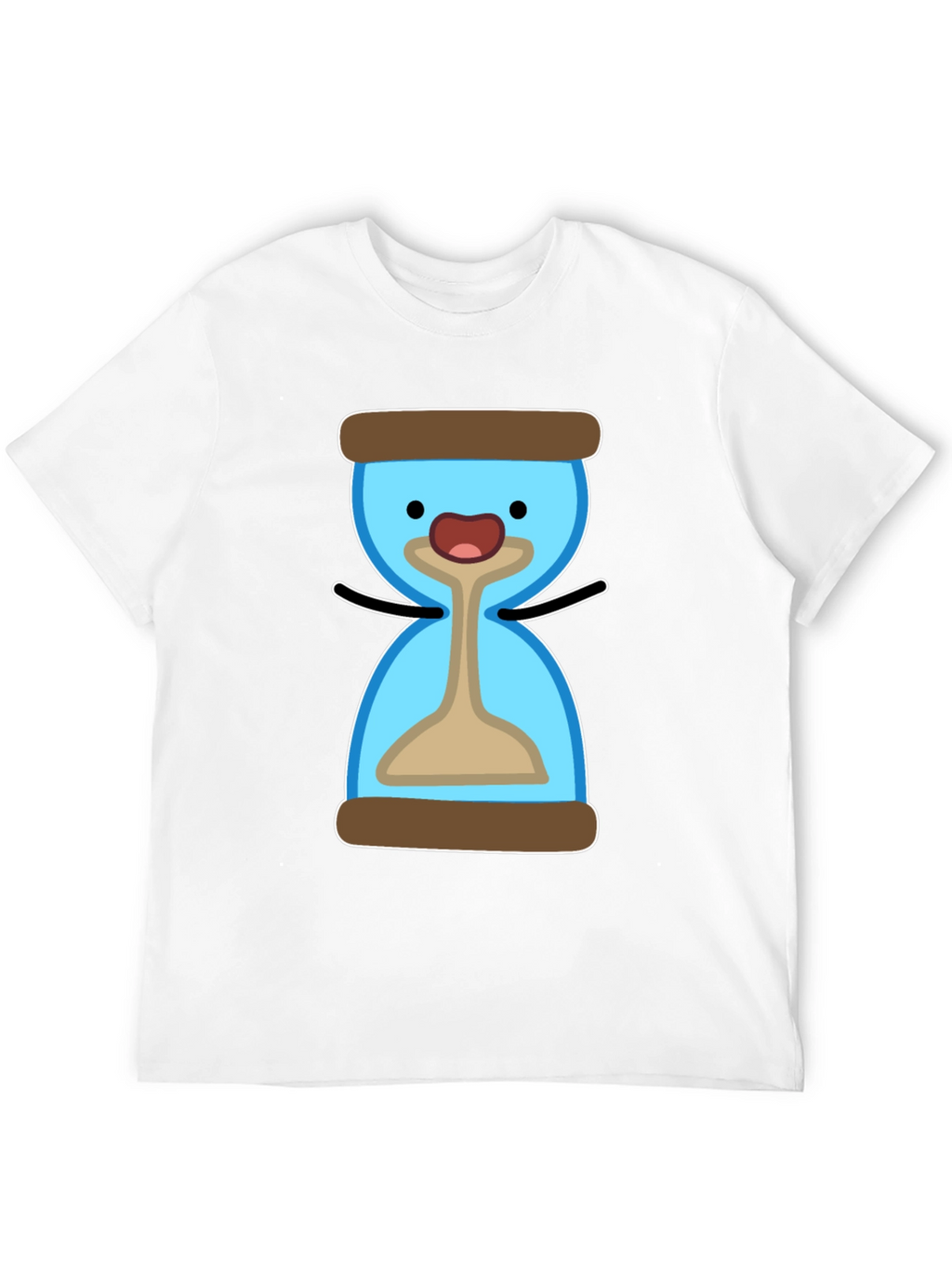 Cute Hourglass Cartoon T-Shirt - Black