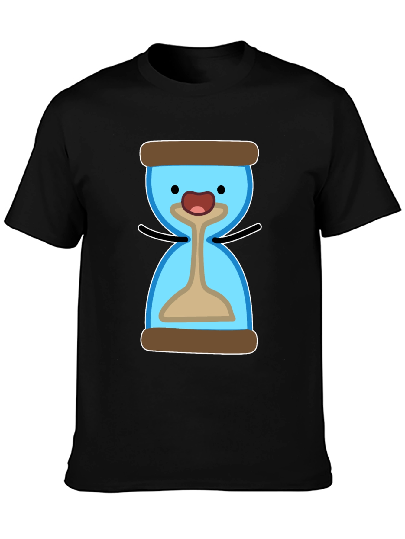 Cute Hourglass Cartoon T-Shirt - Black